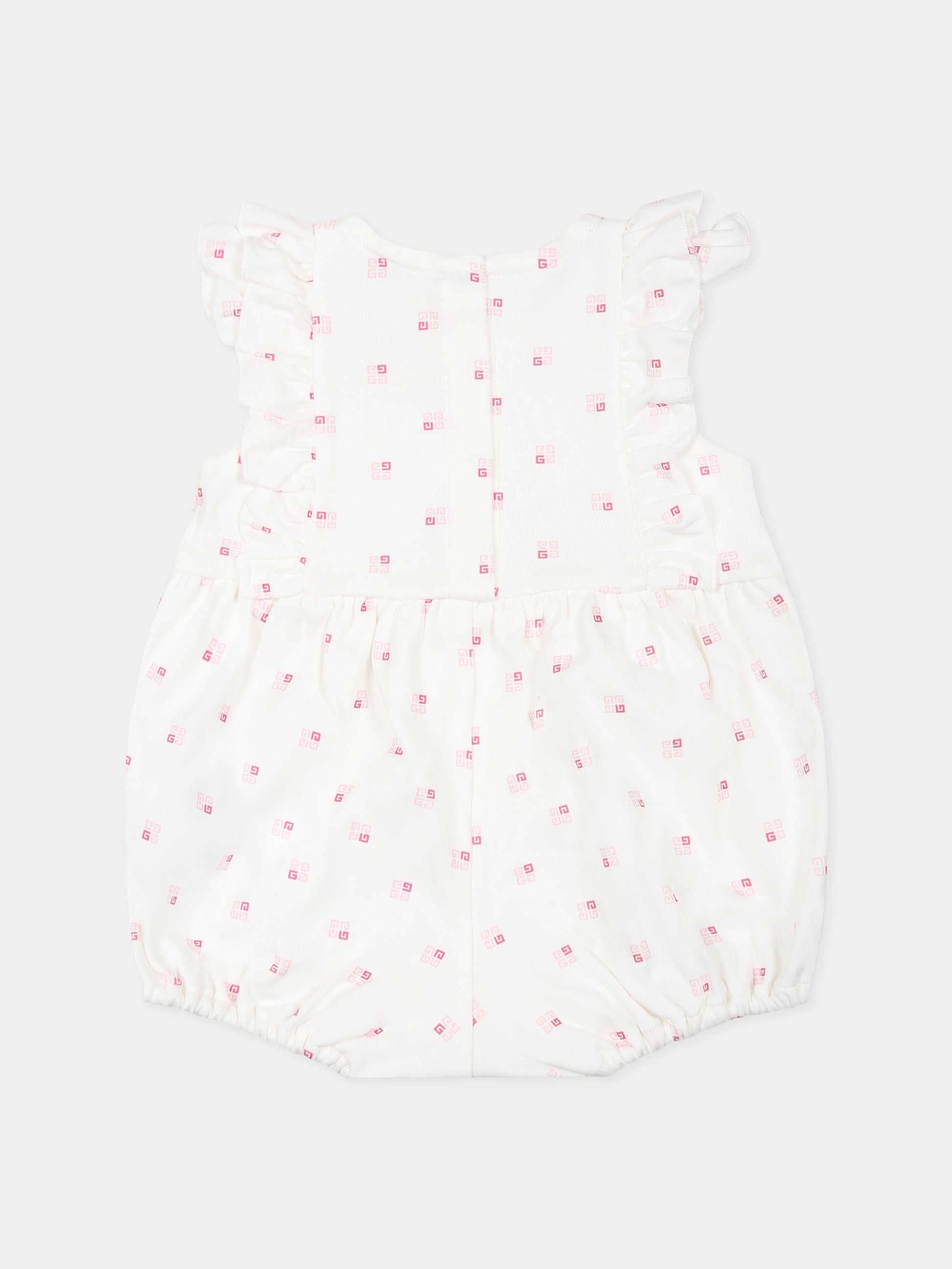 Pagliaccetto bianco per neonata con motivo 4G all over,Givenchy Kids,H30608 44Z