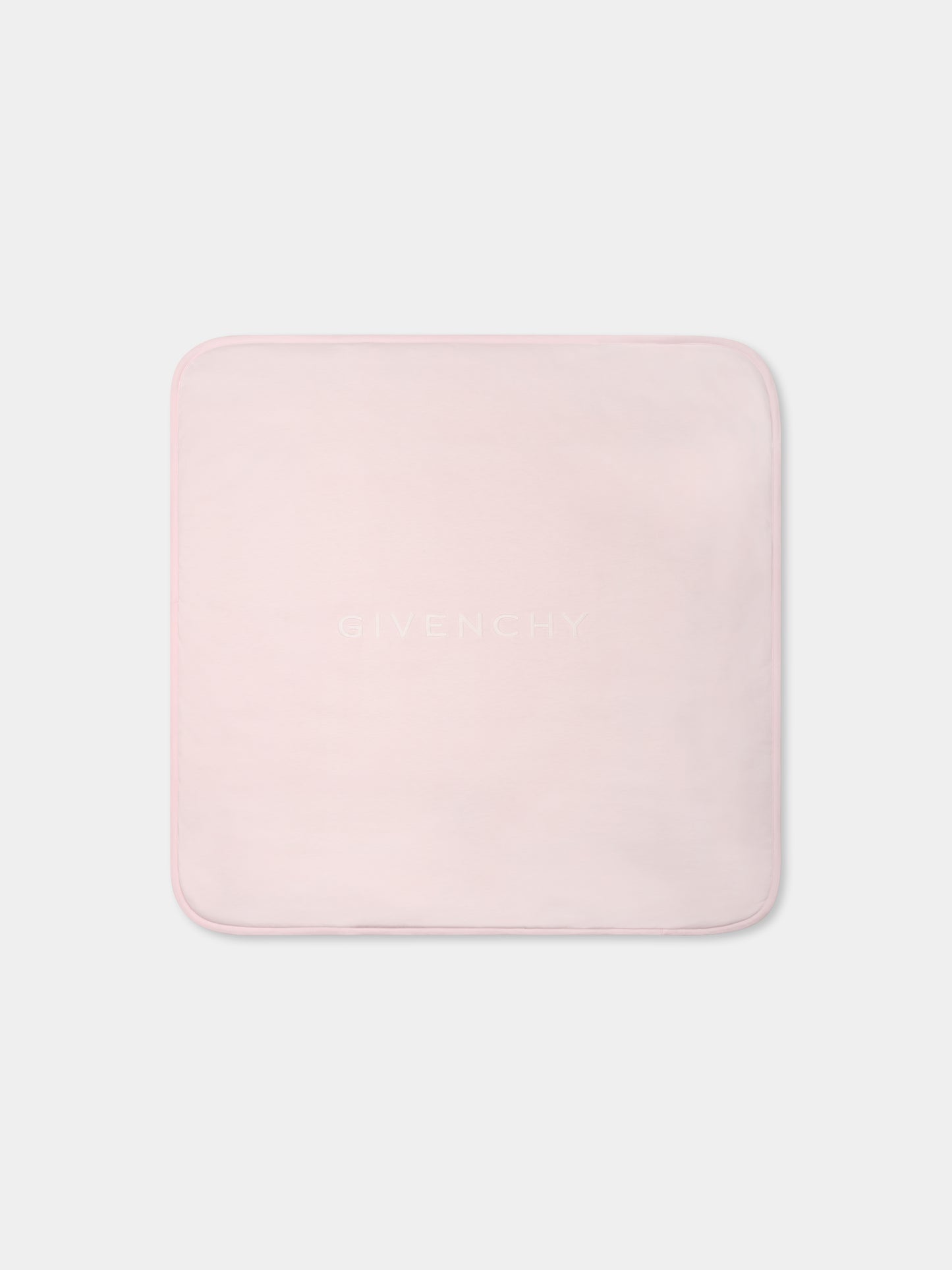 Coperta rosa per neonata con logo