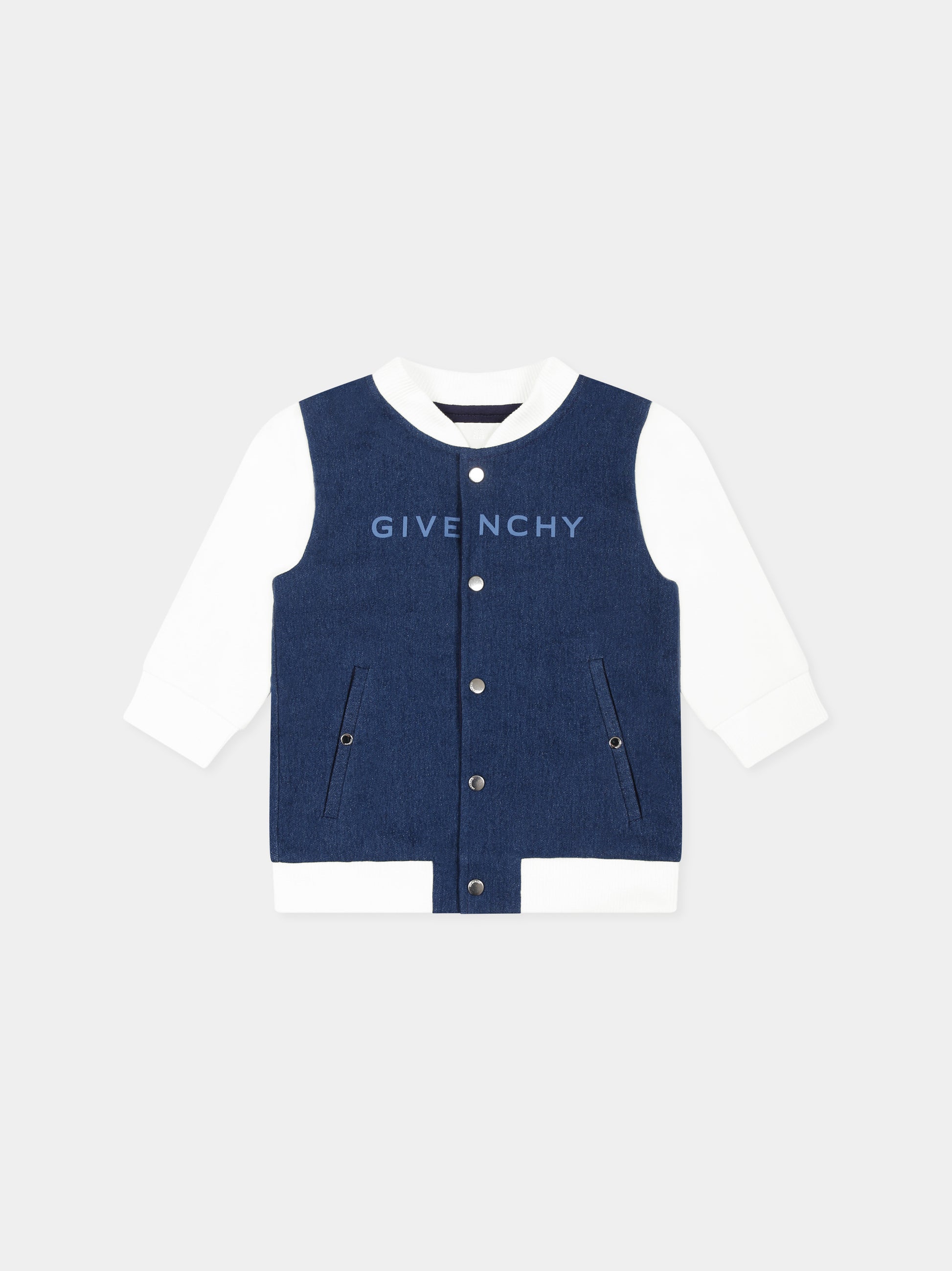 Completo denim per neonato con logo,Givenchy Kids,H30611 Z10