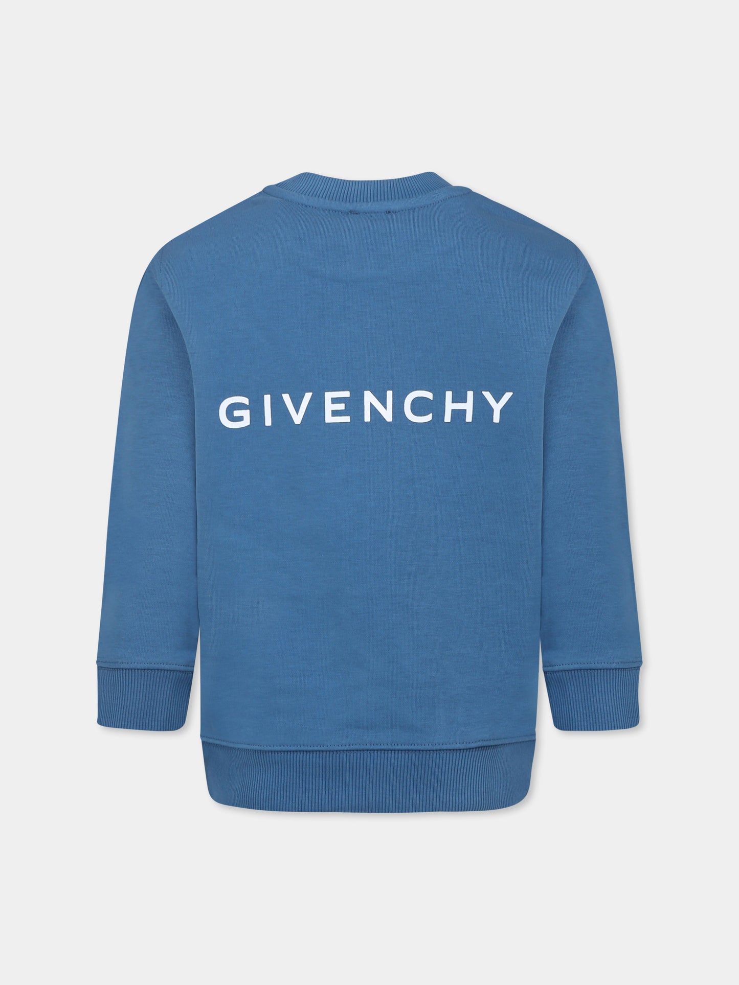 Felpa blu per bambino con motivo 4G,Givenchy Kids,H30695 80V