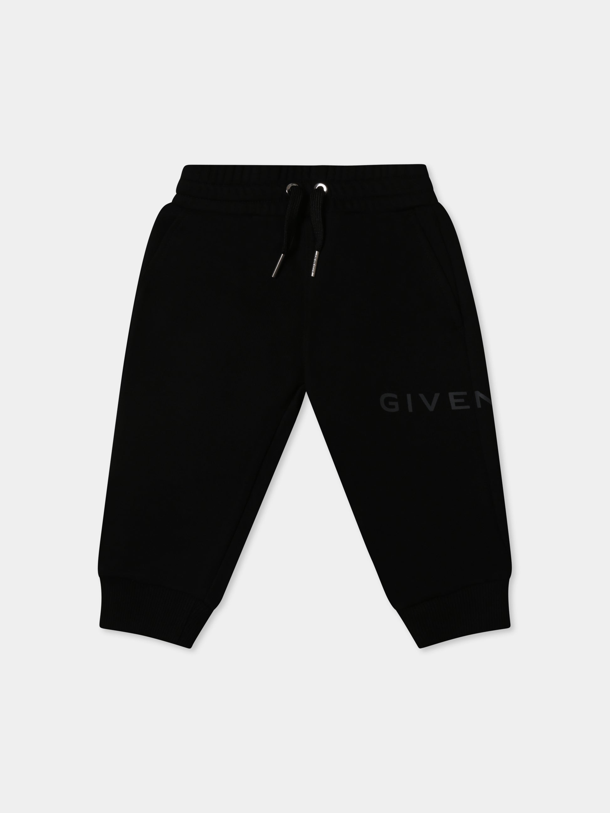 Pantaloni neri per neonato con logo,Givenchy Kids,H30632 09B