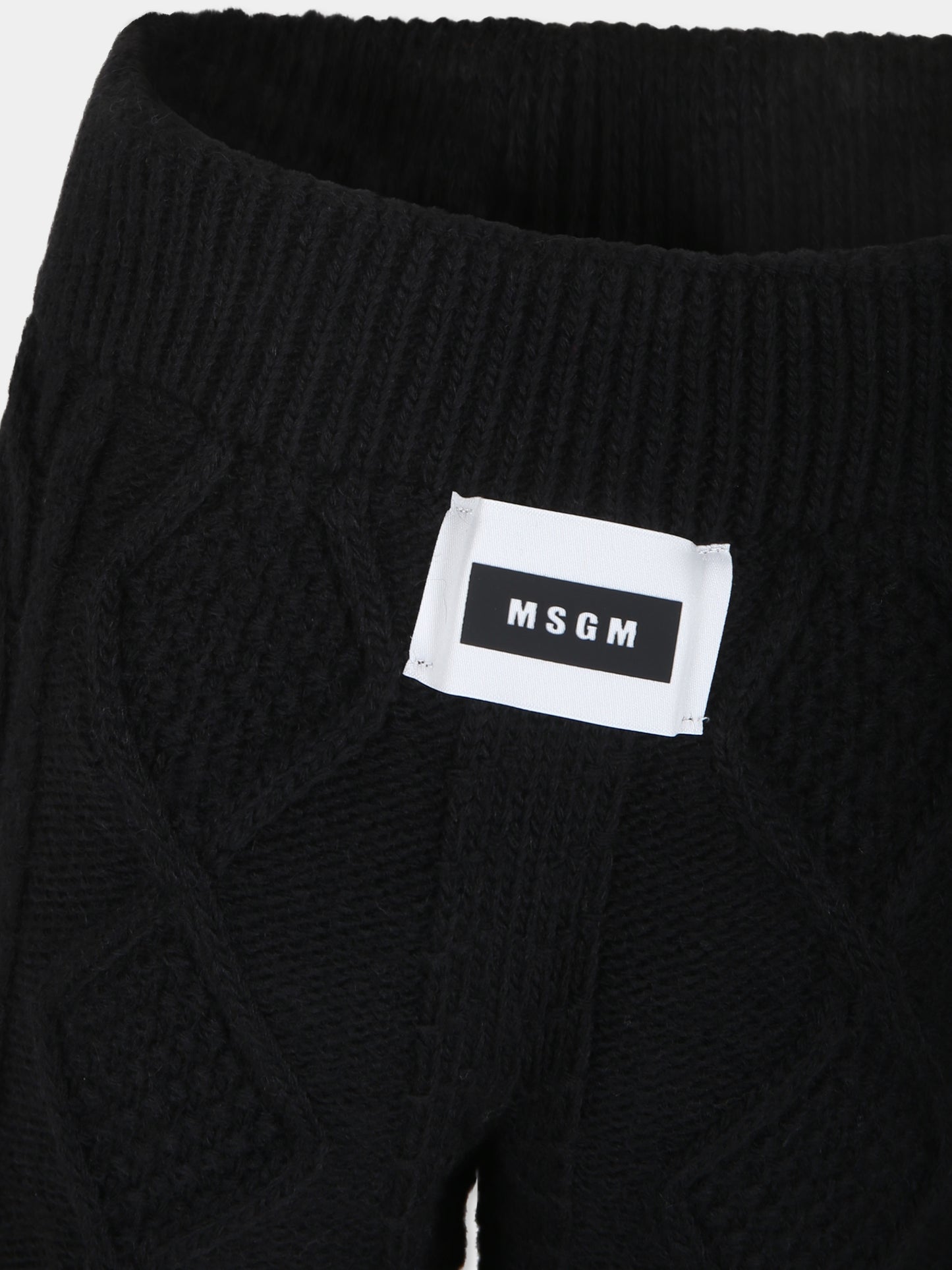 Pantaloni neri per bambina con logo,Msgm Kids,F3MSJGPA211 110