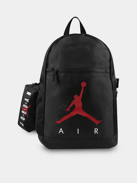 Zaino nero per bambino con Jumpman,Jordan,9B0503 023