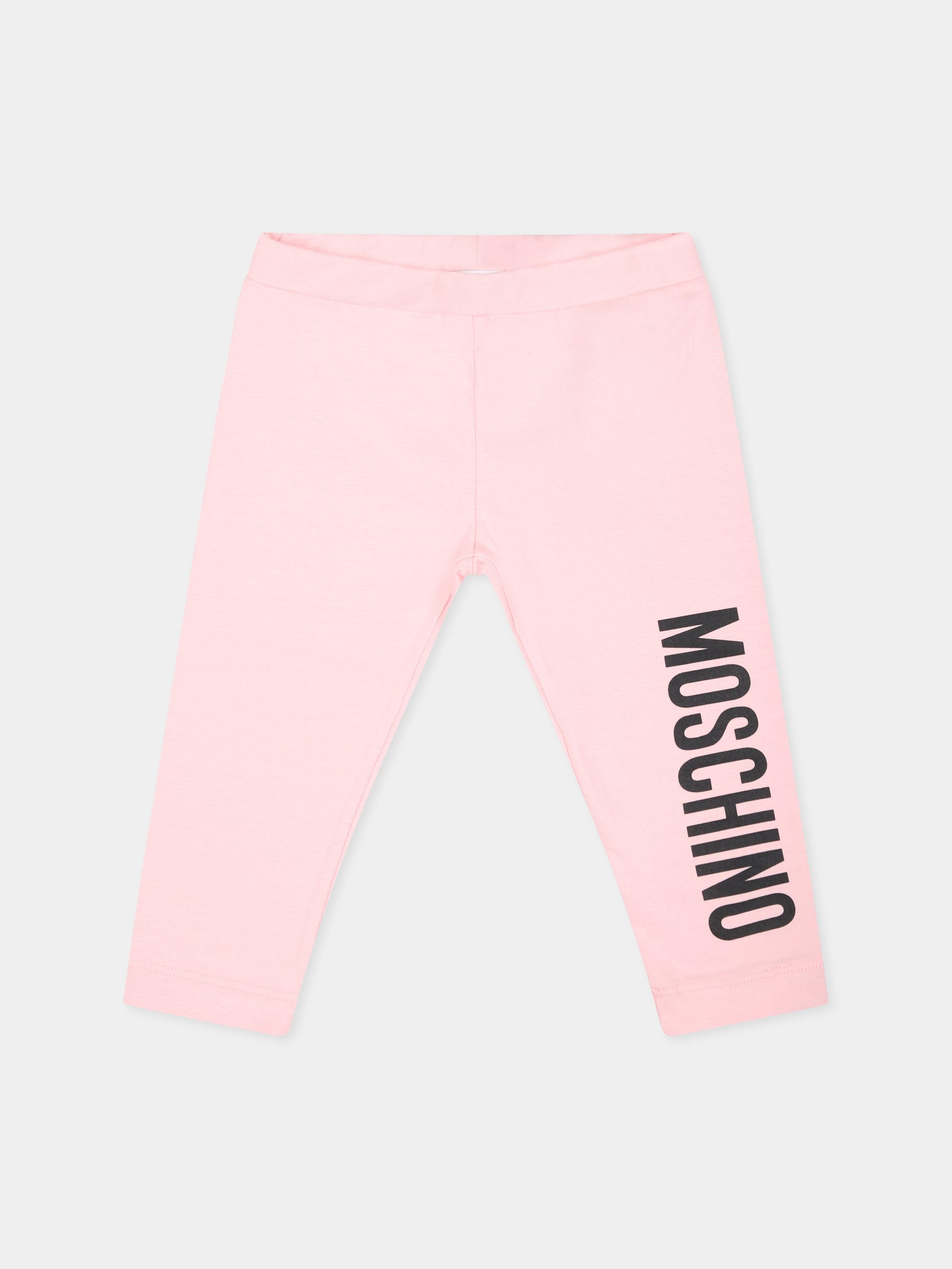 Leggings rosa per neonata con logo,Moschino Kids,MAP032 LBA00 50209