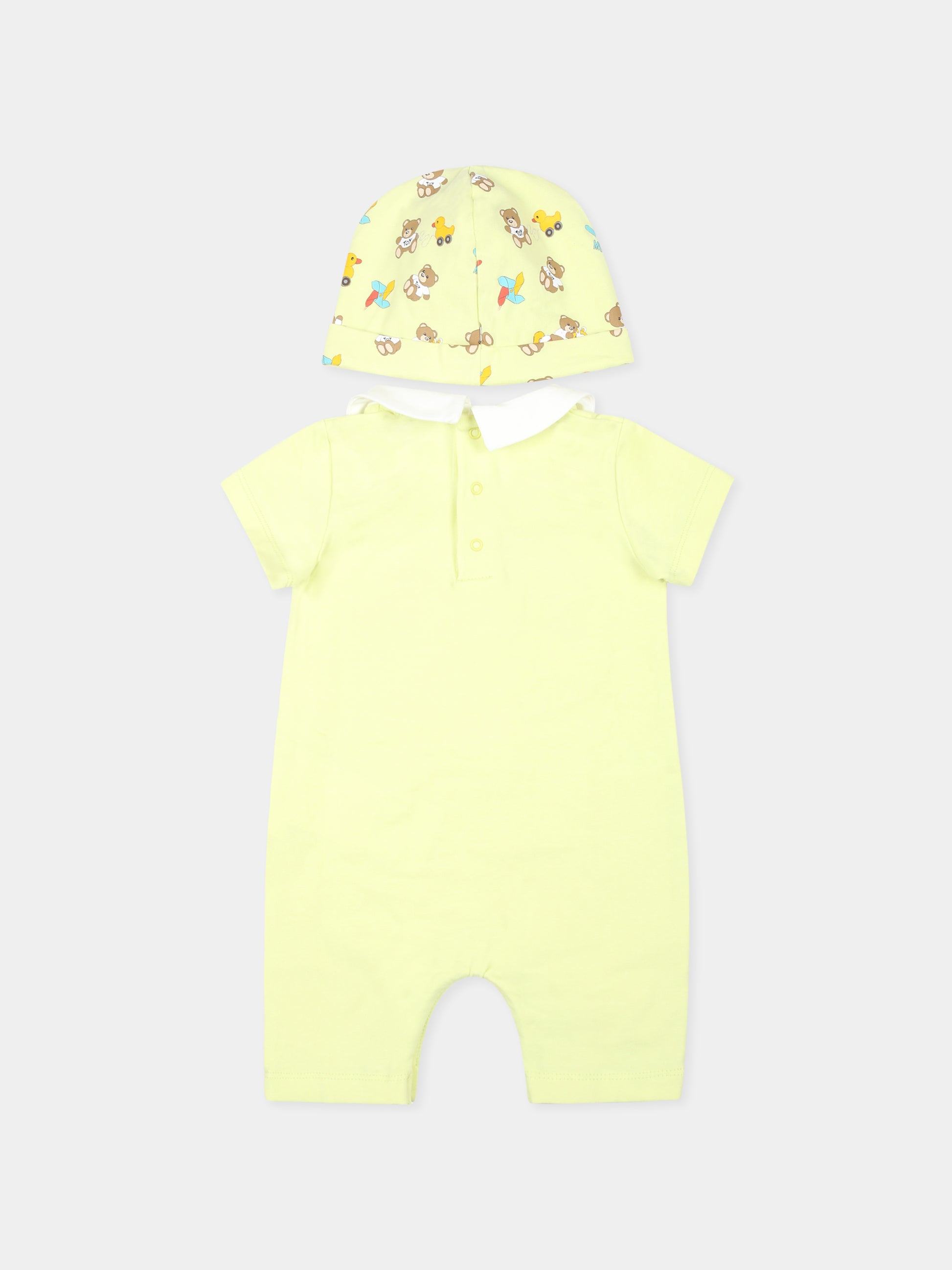 Set pagliaccetto giallo per neonati con Teddy Bear,Moschino Kids,MMY056 LBA00 30045