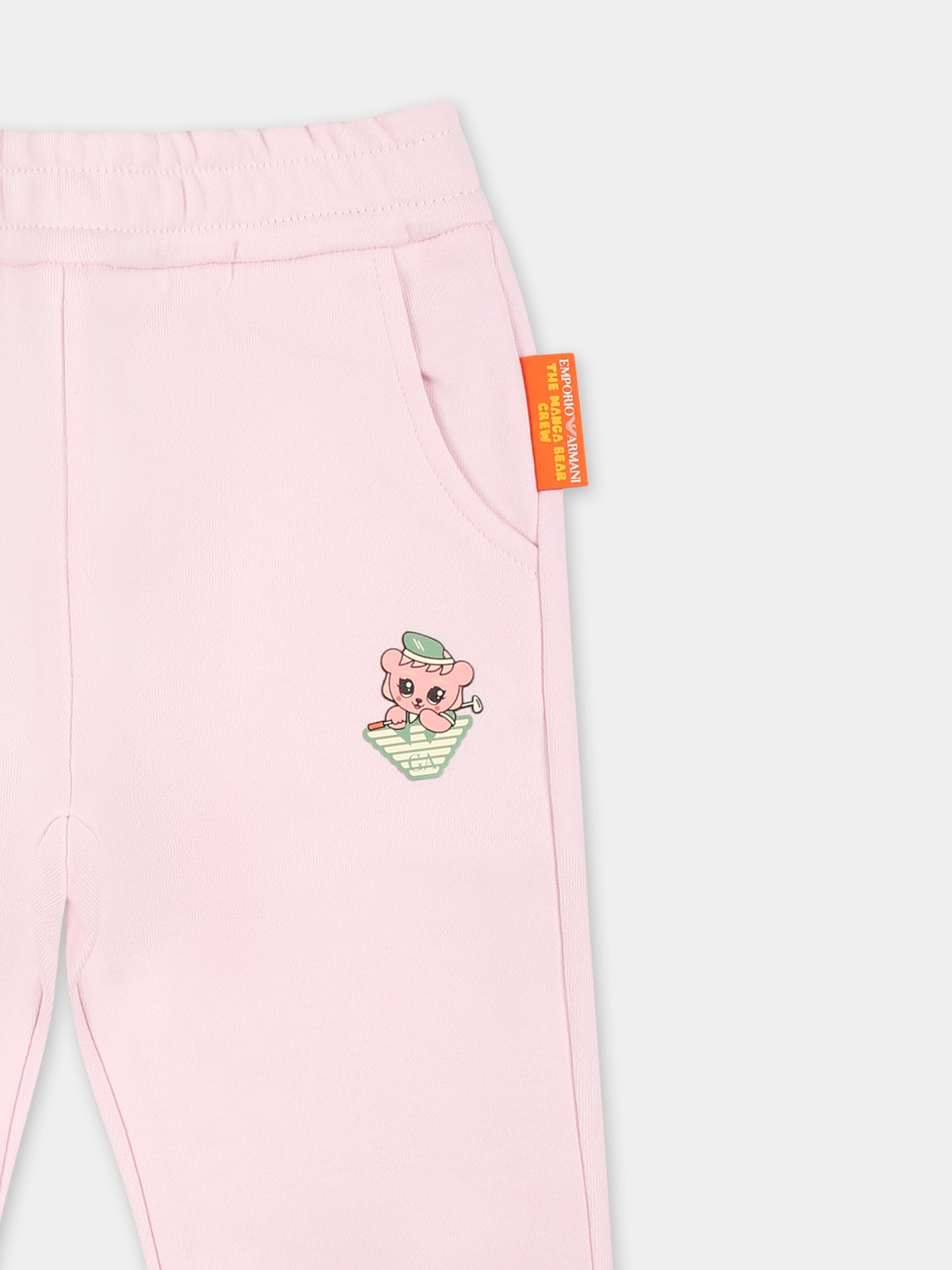 Pantaloni rosa per neonata con Manga Bear