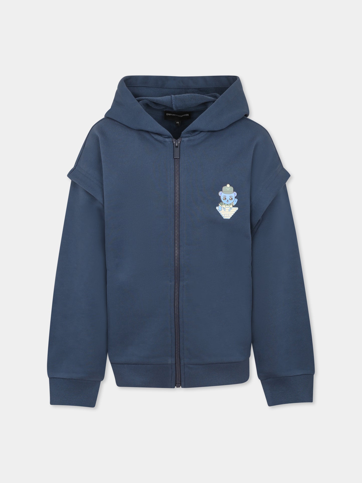 Felpa blu per bambino con Manga Bear,Emporio Armani,EB000271 AF13552 UB150