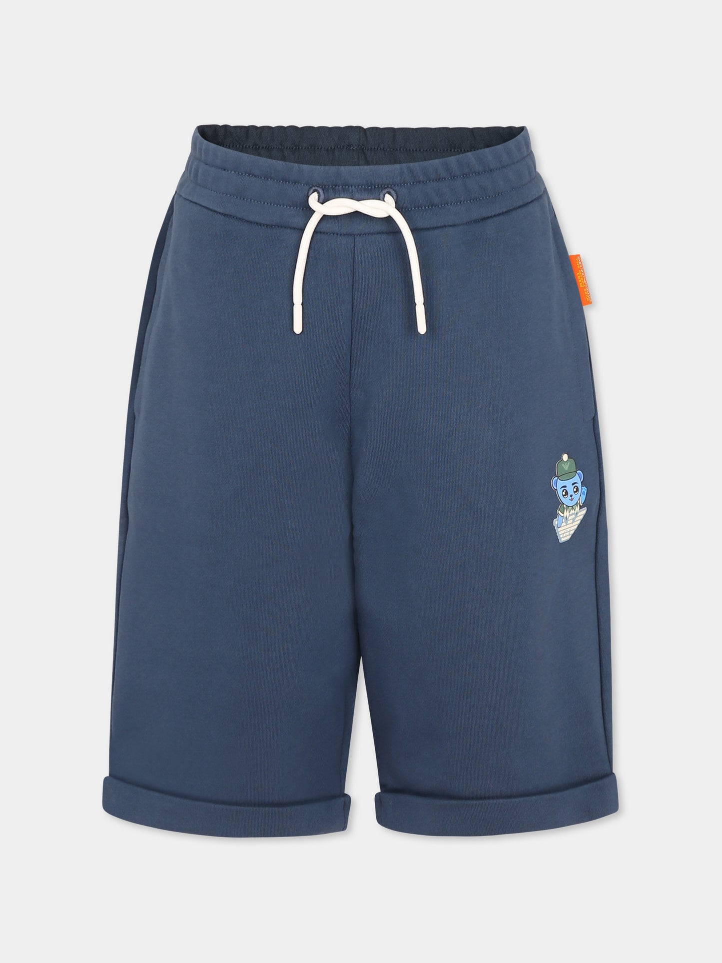 Shorts blu per bambino con Manga Bear,Emporio Armani,EB000272 AF13552 UB150