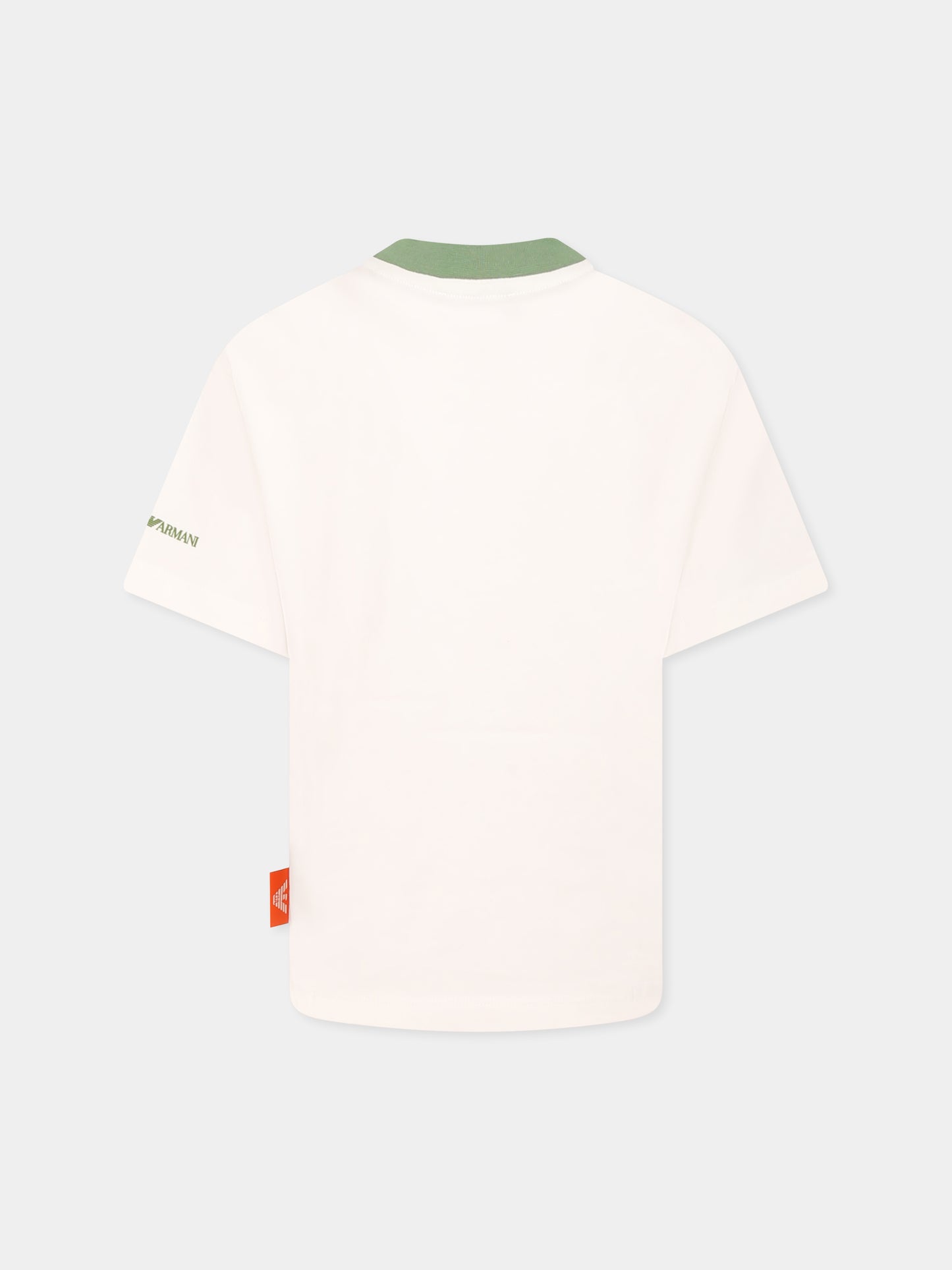 T-shirt bianca per bambino con Manga Bear,Emporio Armani,EB000395 AF14768 U0003