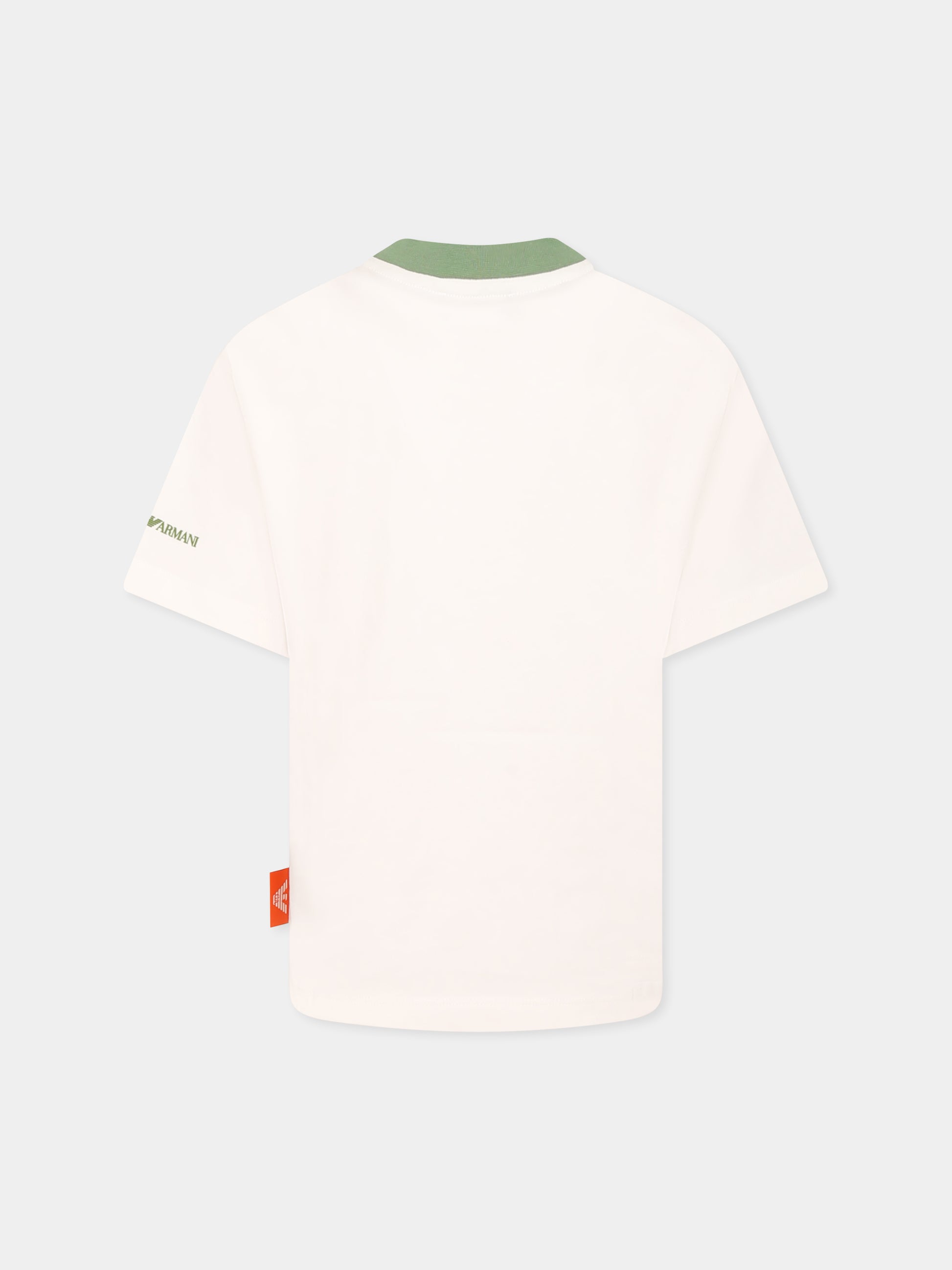 T-shirt bianca per bambino con Manga Bear,Emporio Armani,EB000395 AF14768 U0003