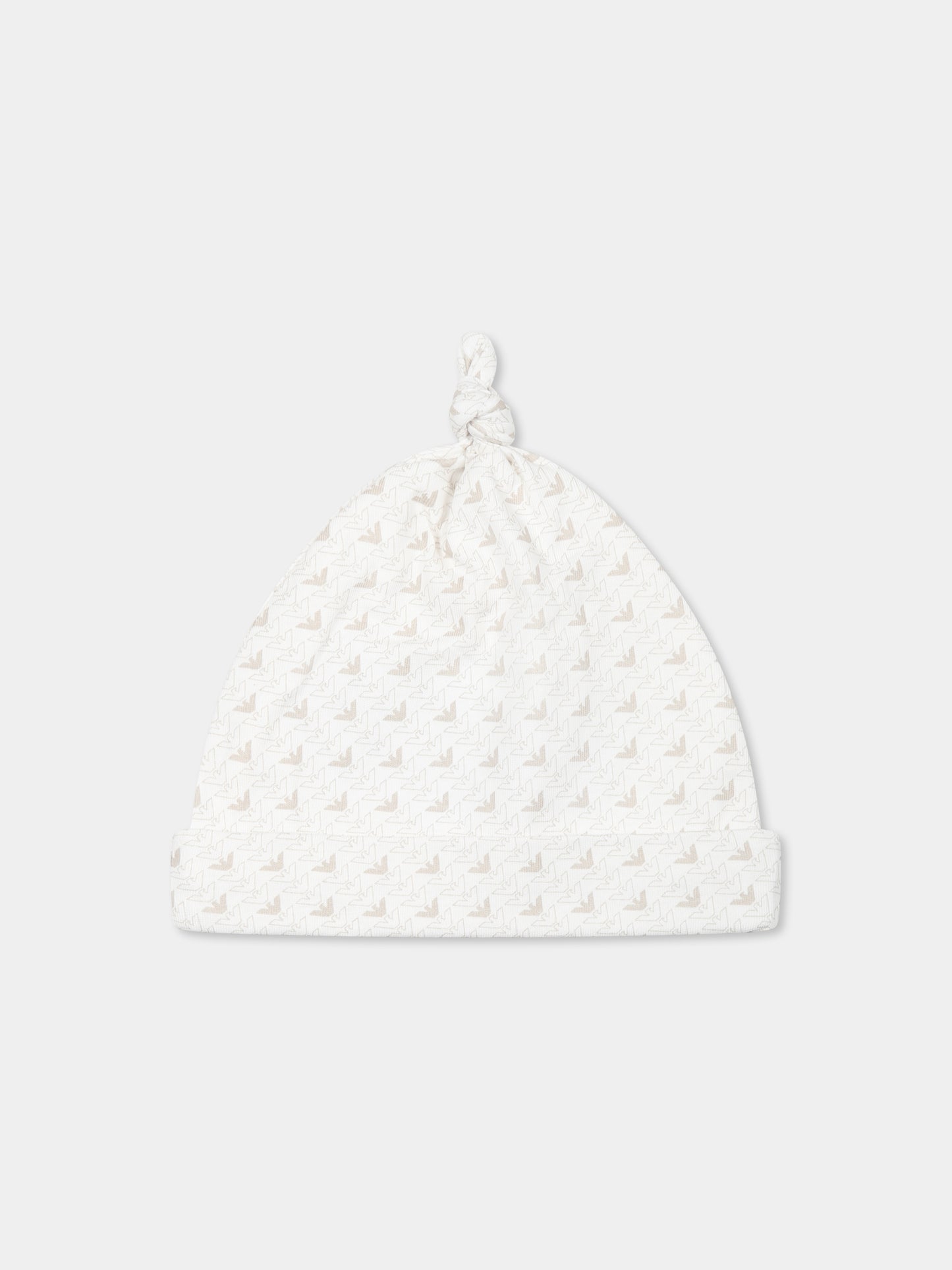 Cappello bianco per neonato con logo,Emporio Armani,EY000005 AF10913 F1014