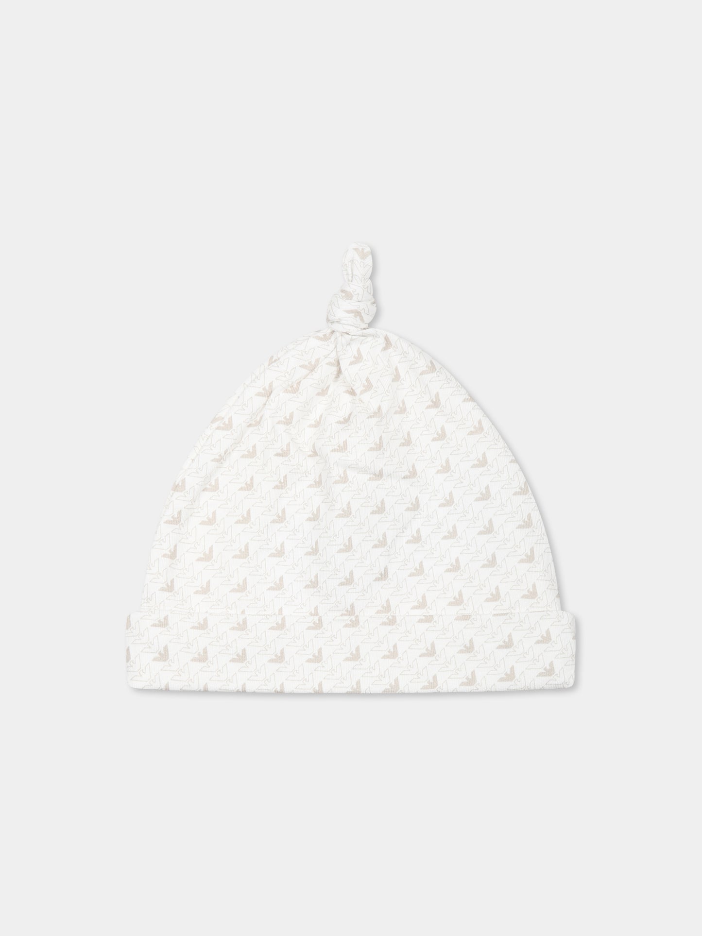 Cappello bianco per neonato con logo,Emporio Armani,EY000005 AF10913 F1014