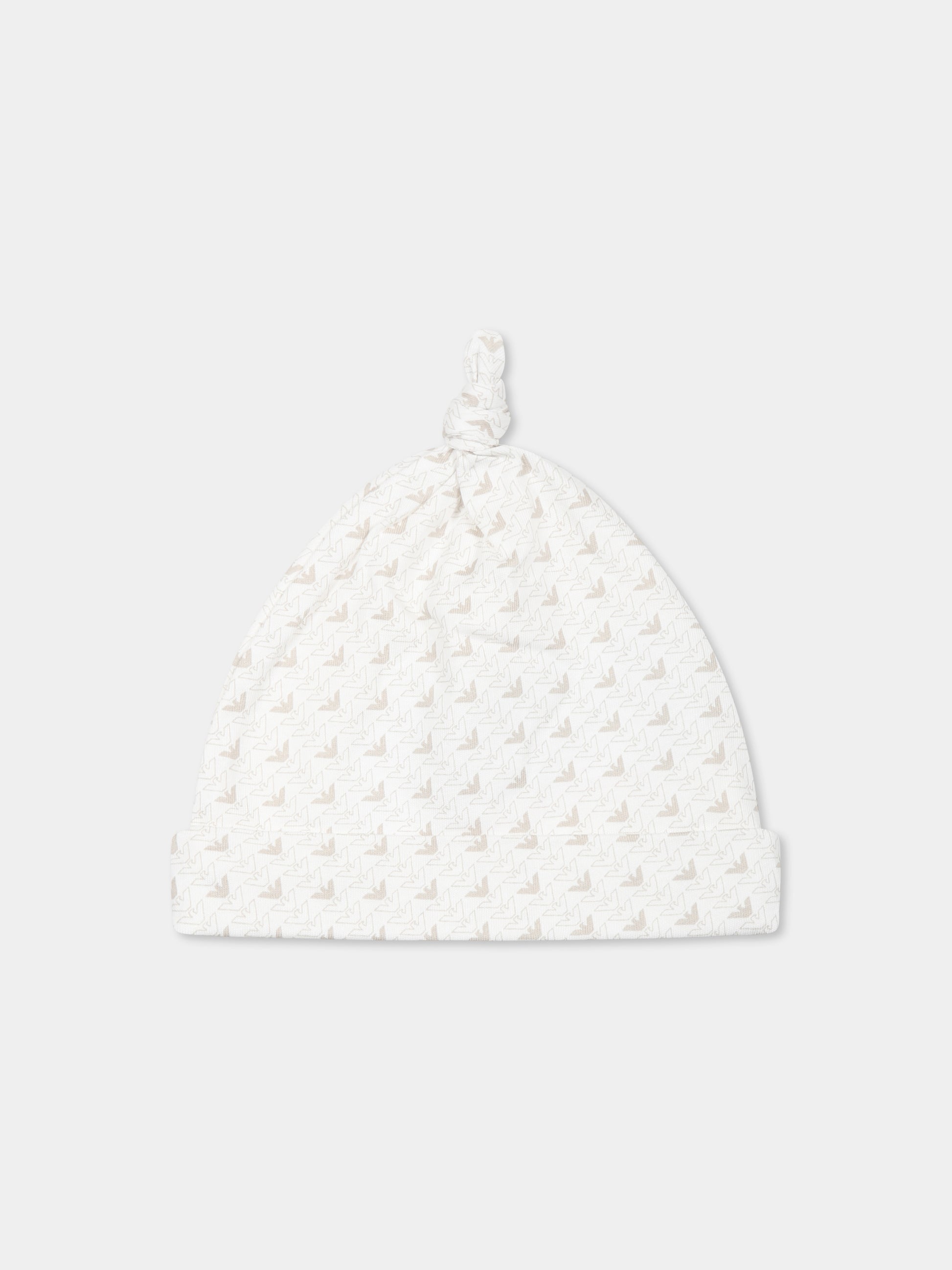 Cappello bianco per neonato con logo,Emporio Armani,EY000005 AF10913 F1014