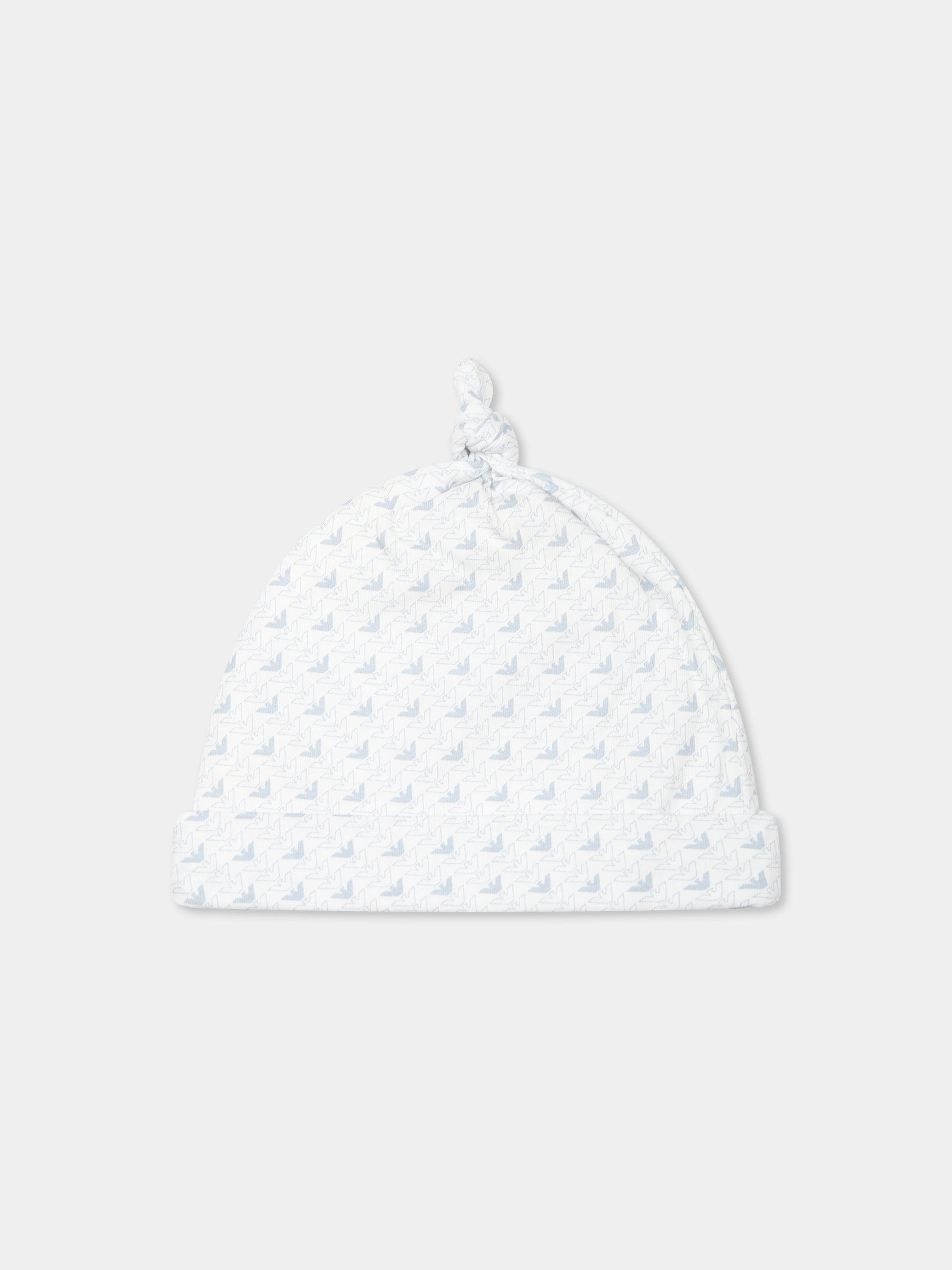 Cappello bianco per neonato con logo,Emporio Armani,EY000005 AF10913 FB054