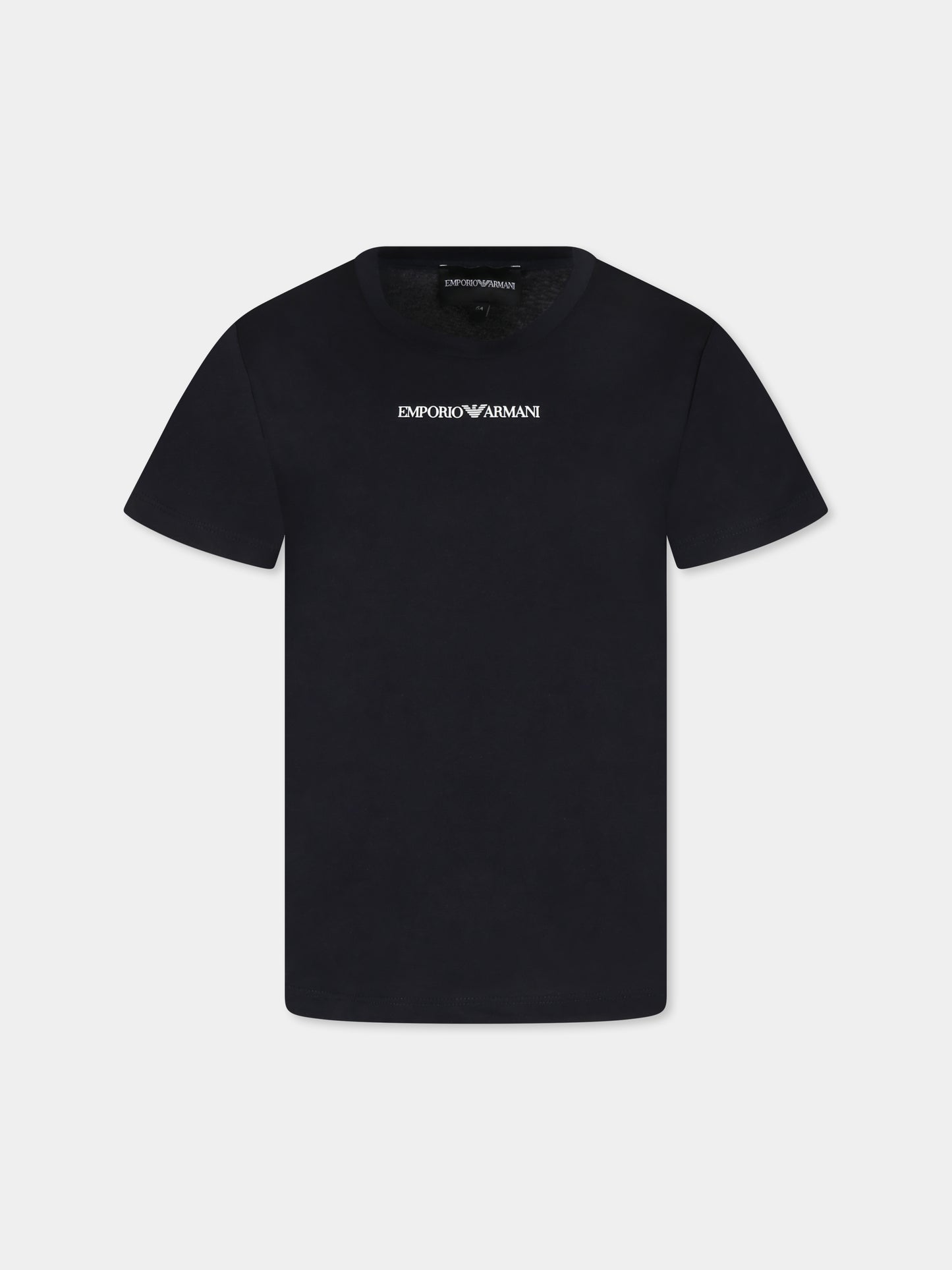 T-shirt blu per bambino con logo,Emporio Armani,EB000421 AF15013 MB005