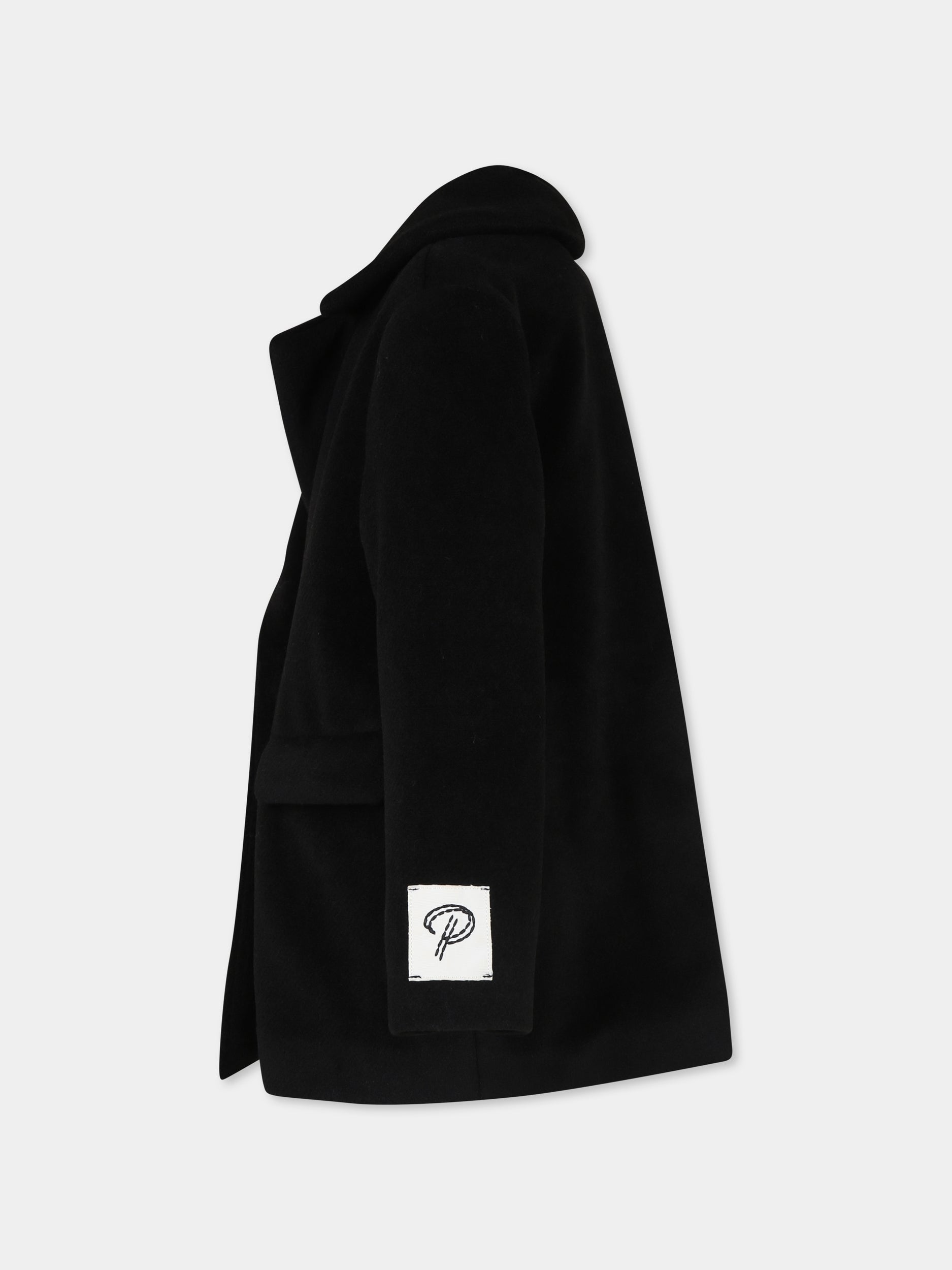 Cappotto nero per bambina con logo,Pinko,F3PIJGCO196 110
