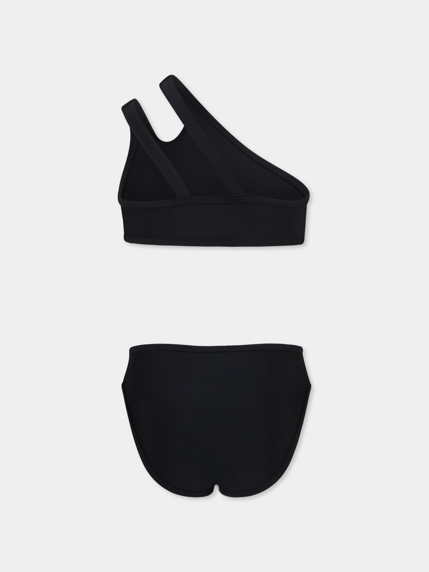 Bikini nero per bambina con logo,Dkny,D62255 09B