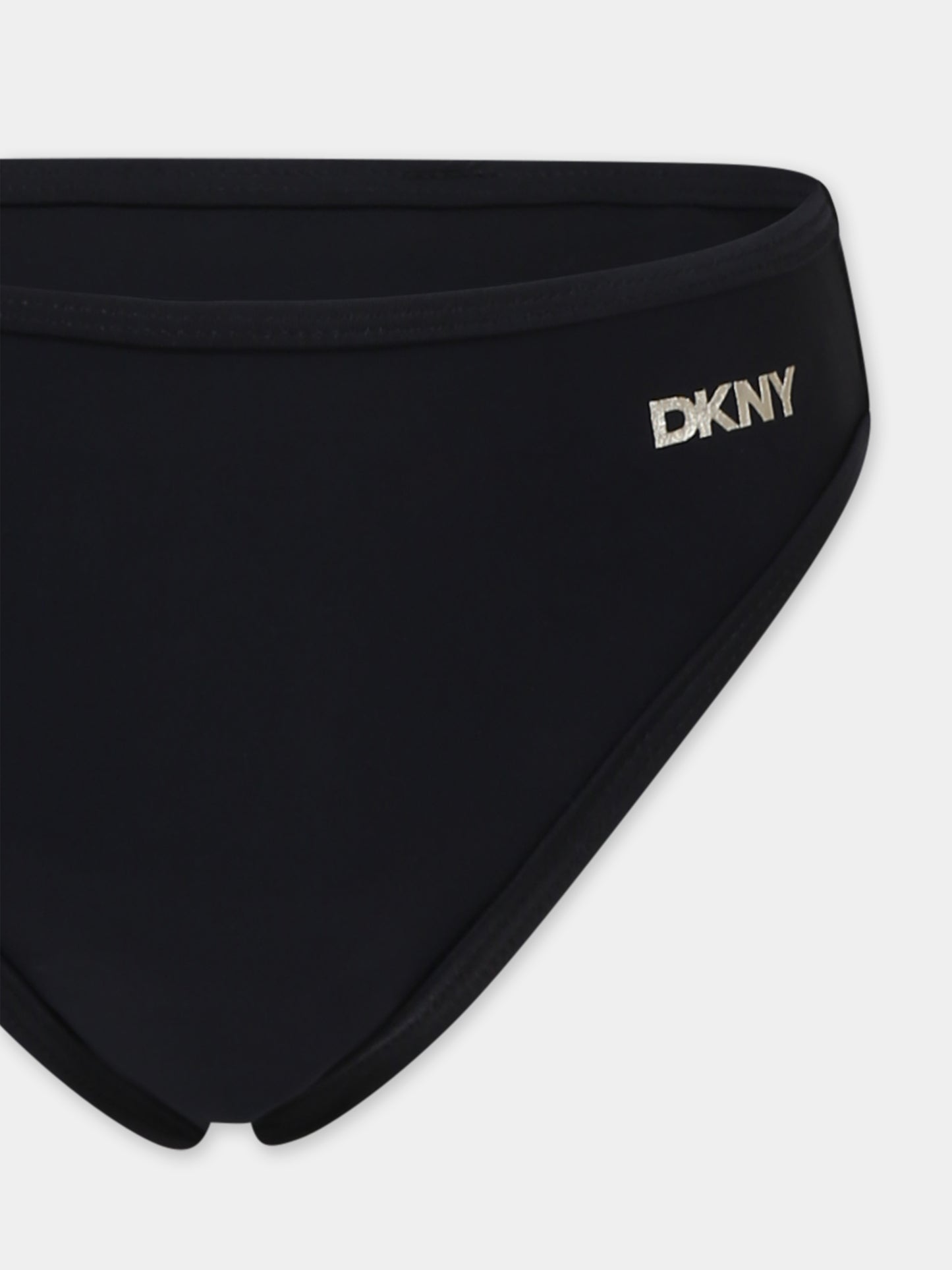 Bikini nero per bambina con logo,Dkny,D62255 09B