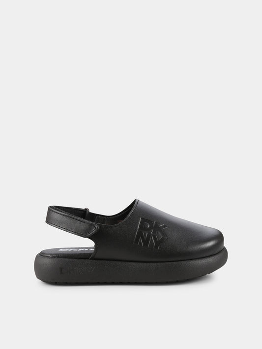 Sabot neri per bambina con logo,Dkny,D62092 09B