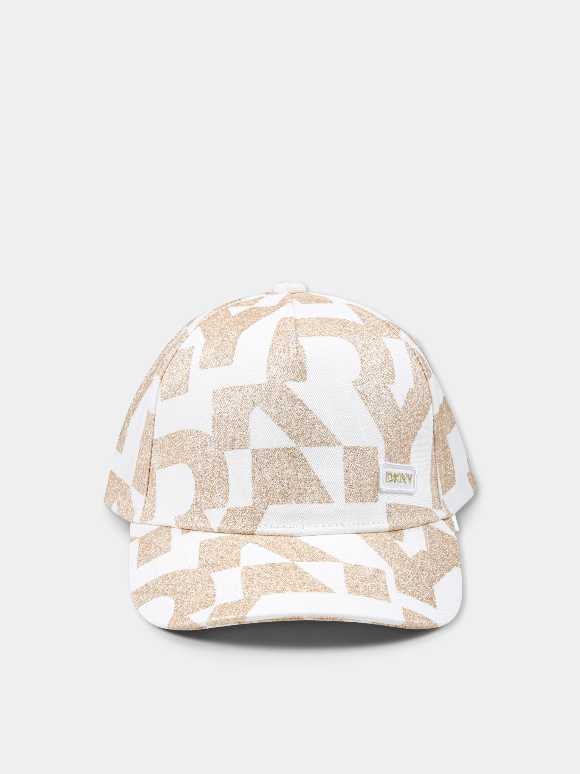 Cappello bianco per bambina con logo,Dkny,D62096 560