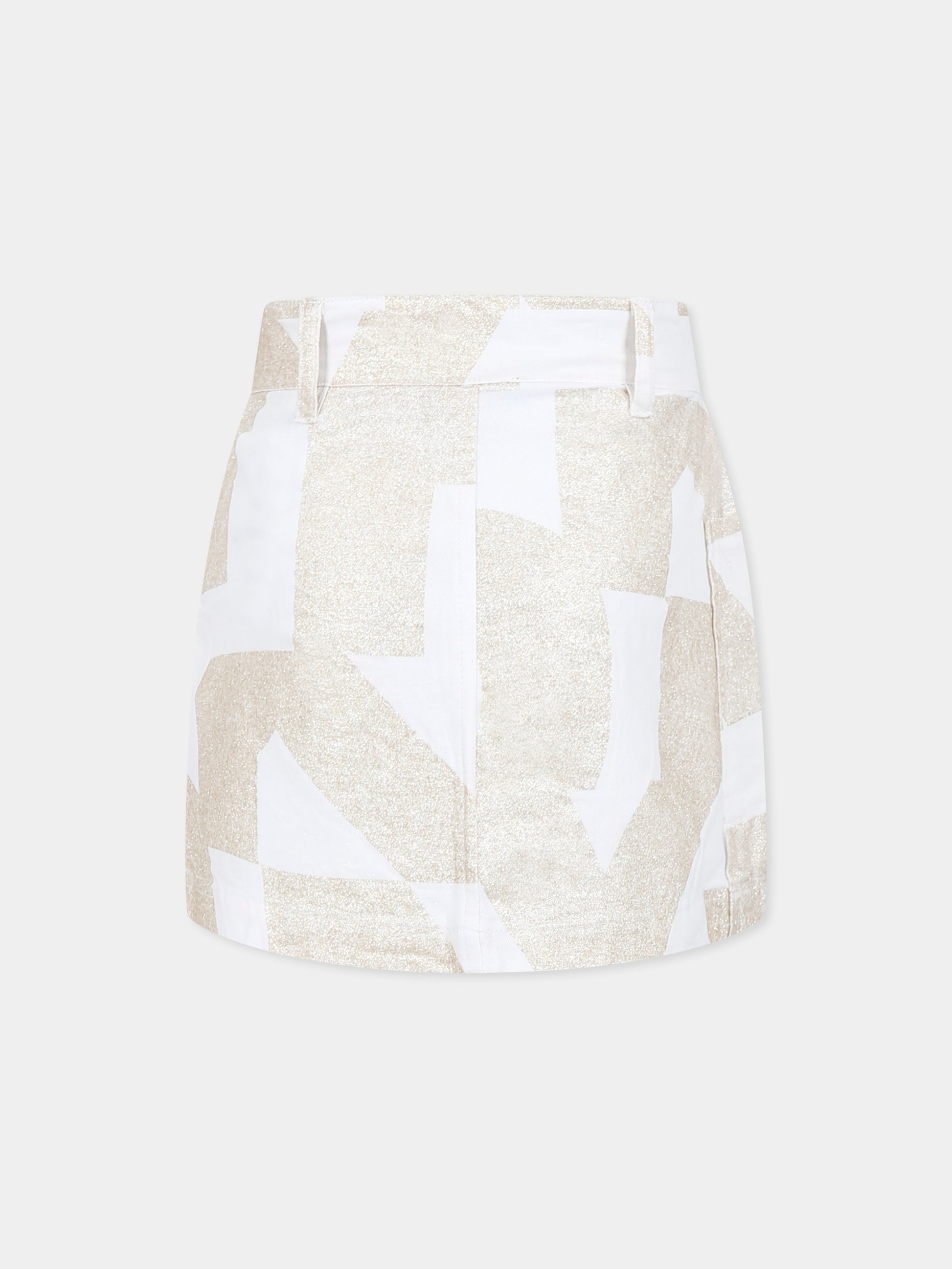 Gonna bianca per bambina con logo,Dkny,D62264 560