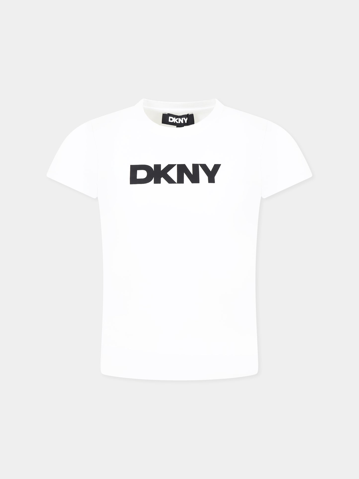 T-shirt bianca per bambina con logo