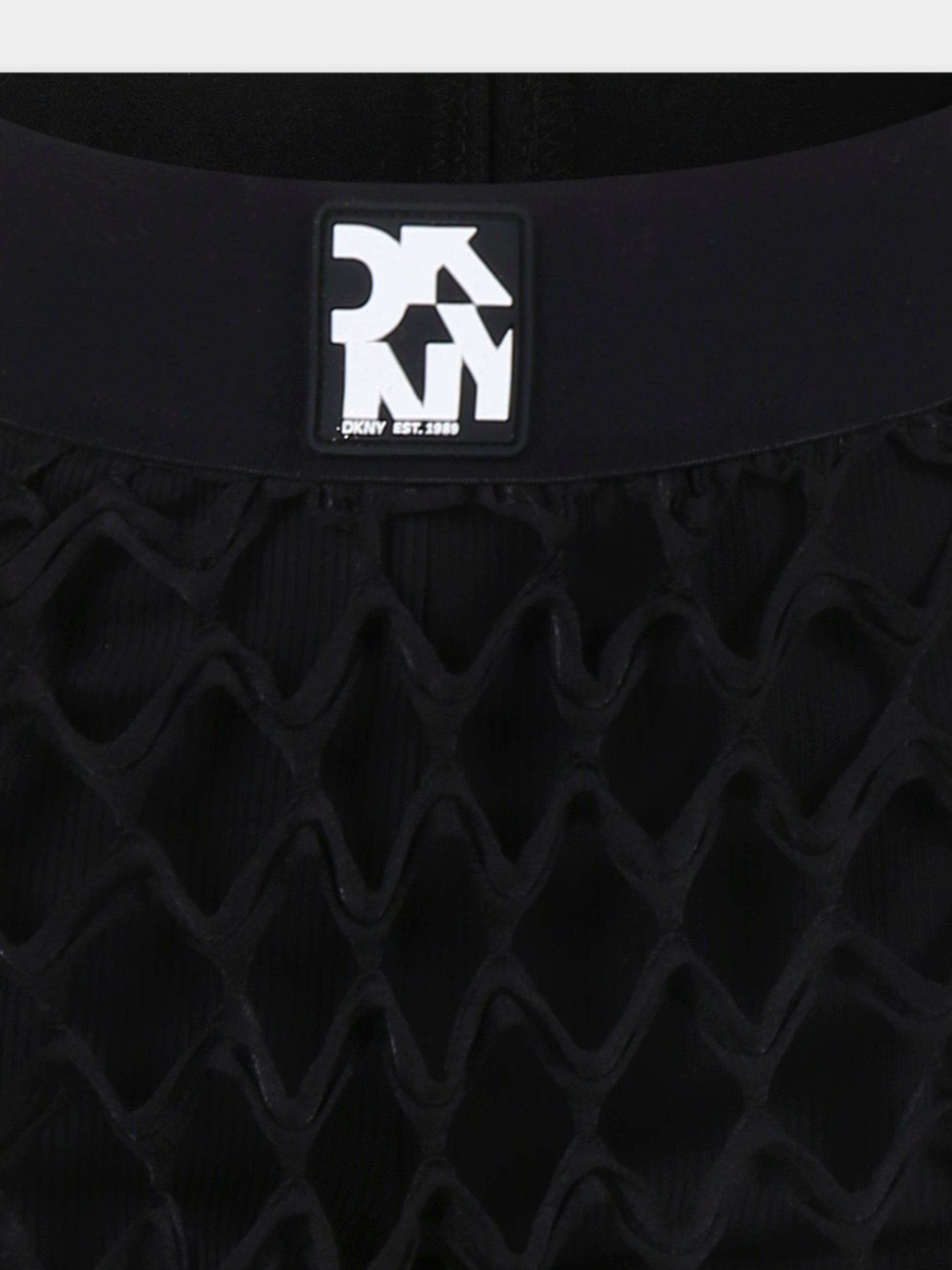 Shorts neri per bambina con logo,Dkny,D62262 09B