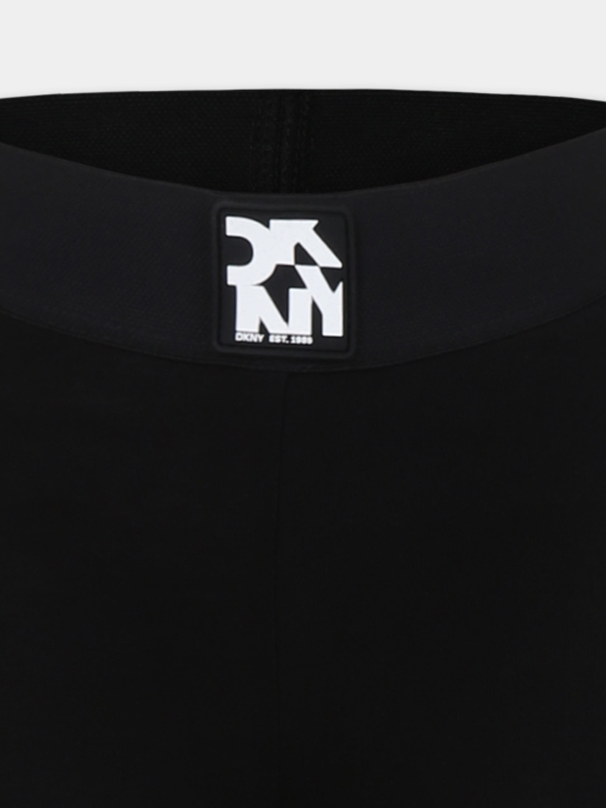 Leggings neri per bambina con logo,Dkny,D62272 09B