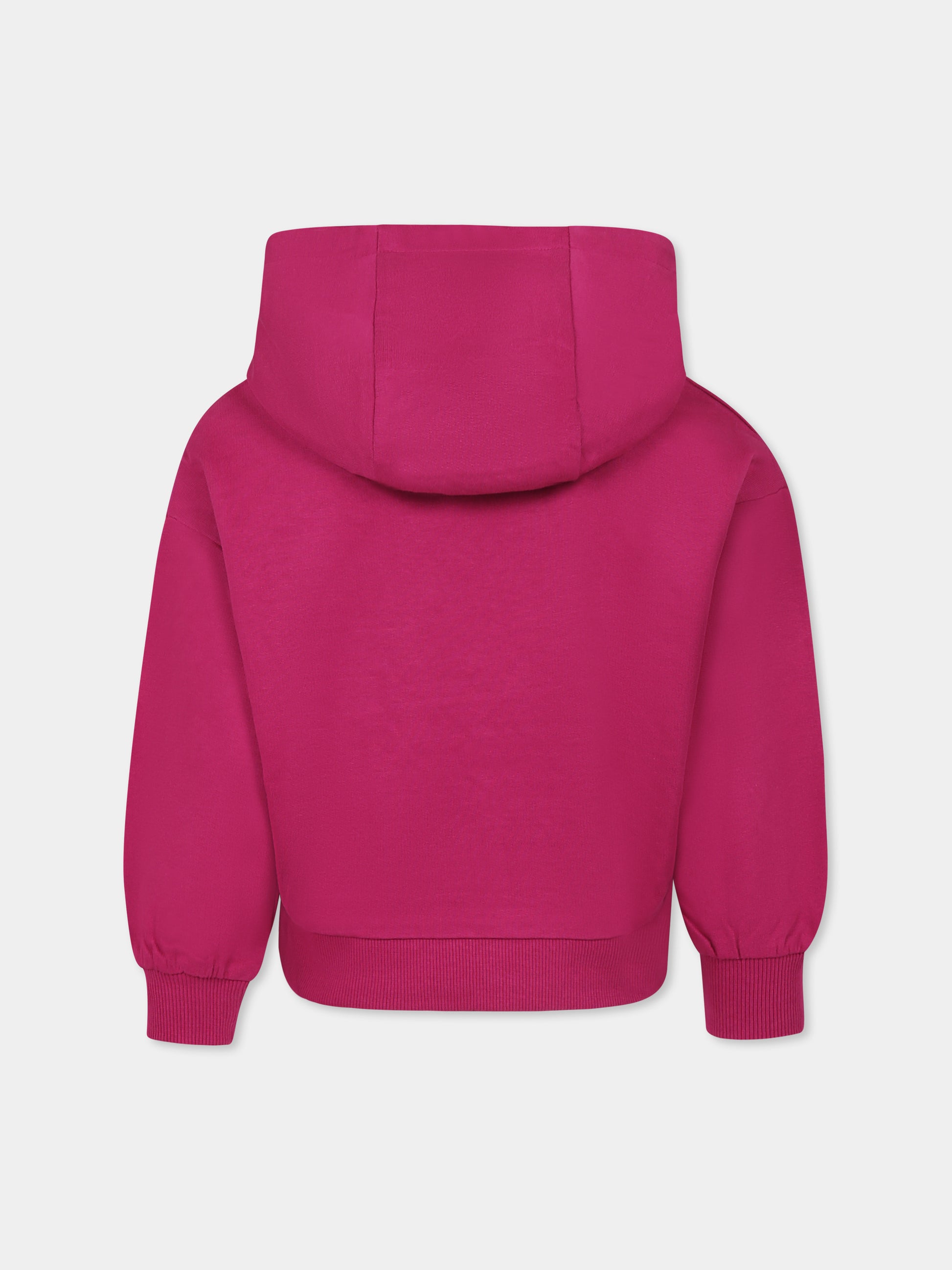 Felpa fucsia per bambina con logo,Dkny,D62282 469