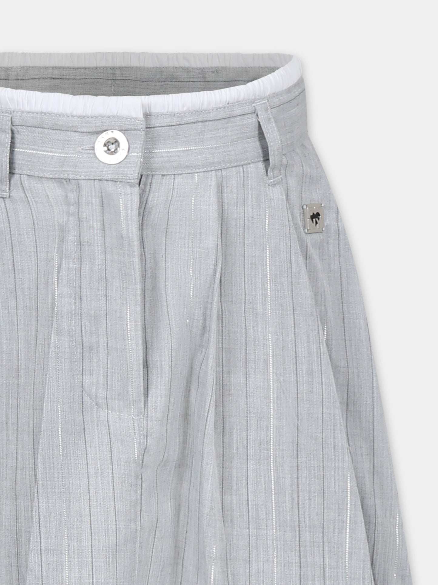 Gonna grigia per bambina con logo,Dkny,D62266 A10