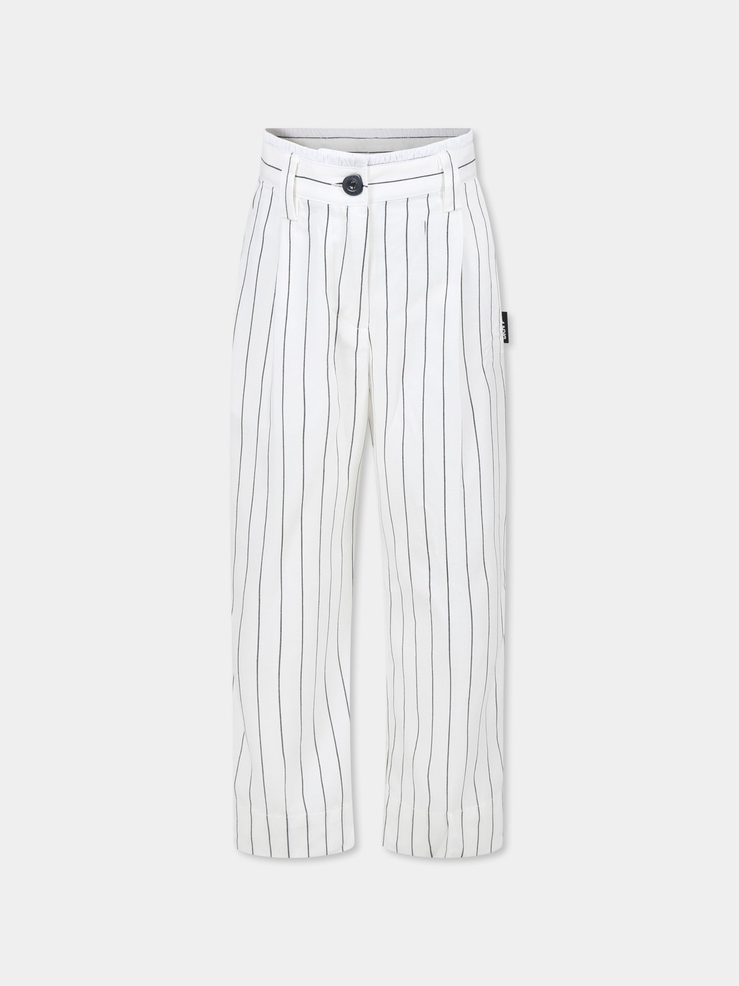 Pantaloni bianchi per bambina con logo,Dkny,D62281 N50