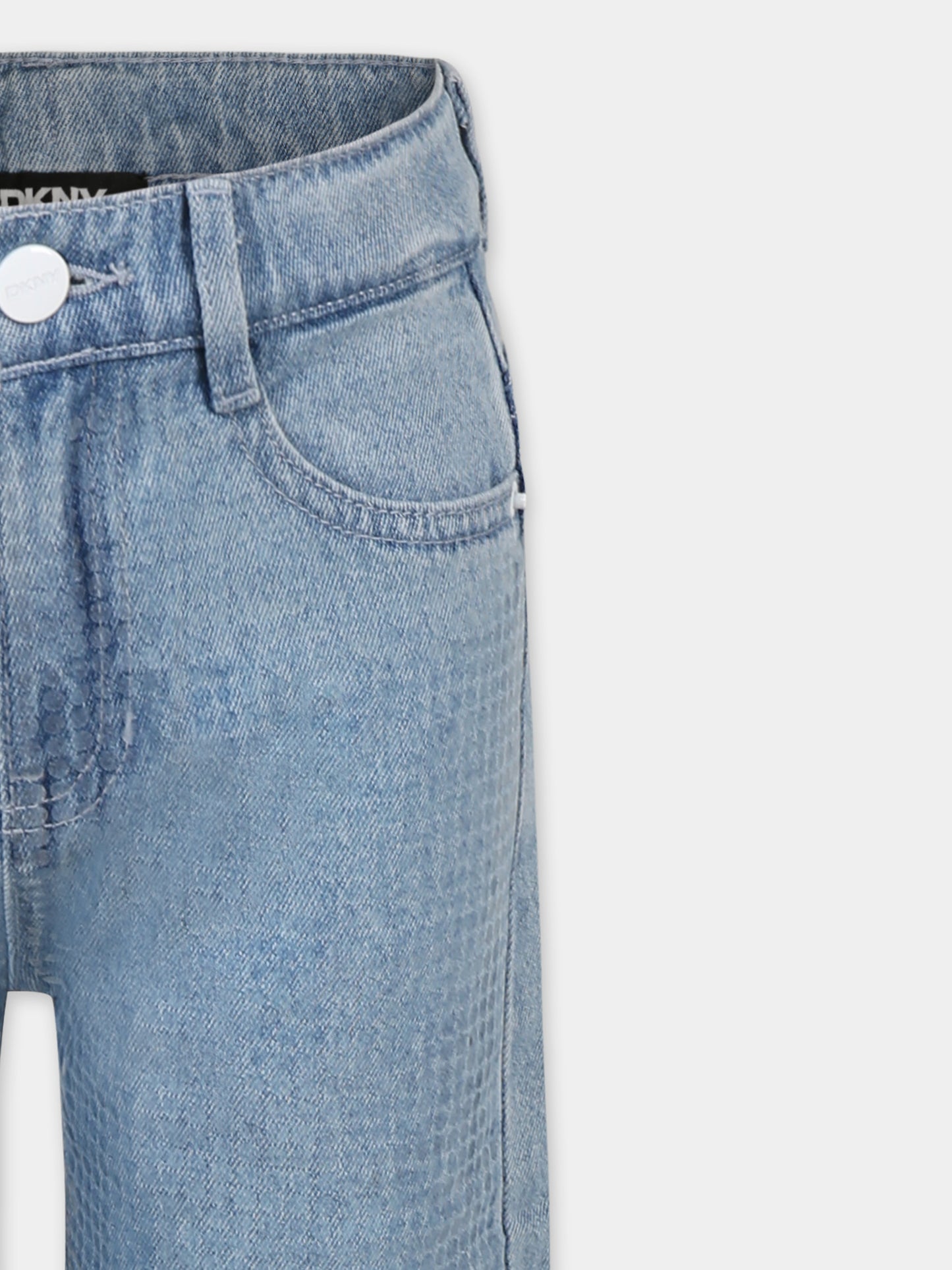 Jeans denim per bambina con paillettes,Dkny,D62334 Z04