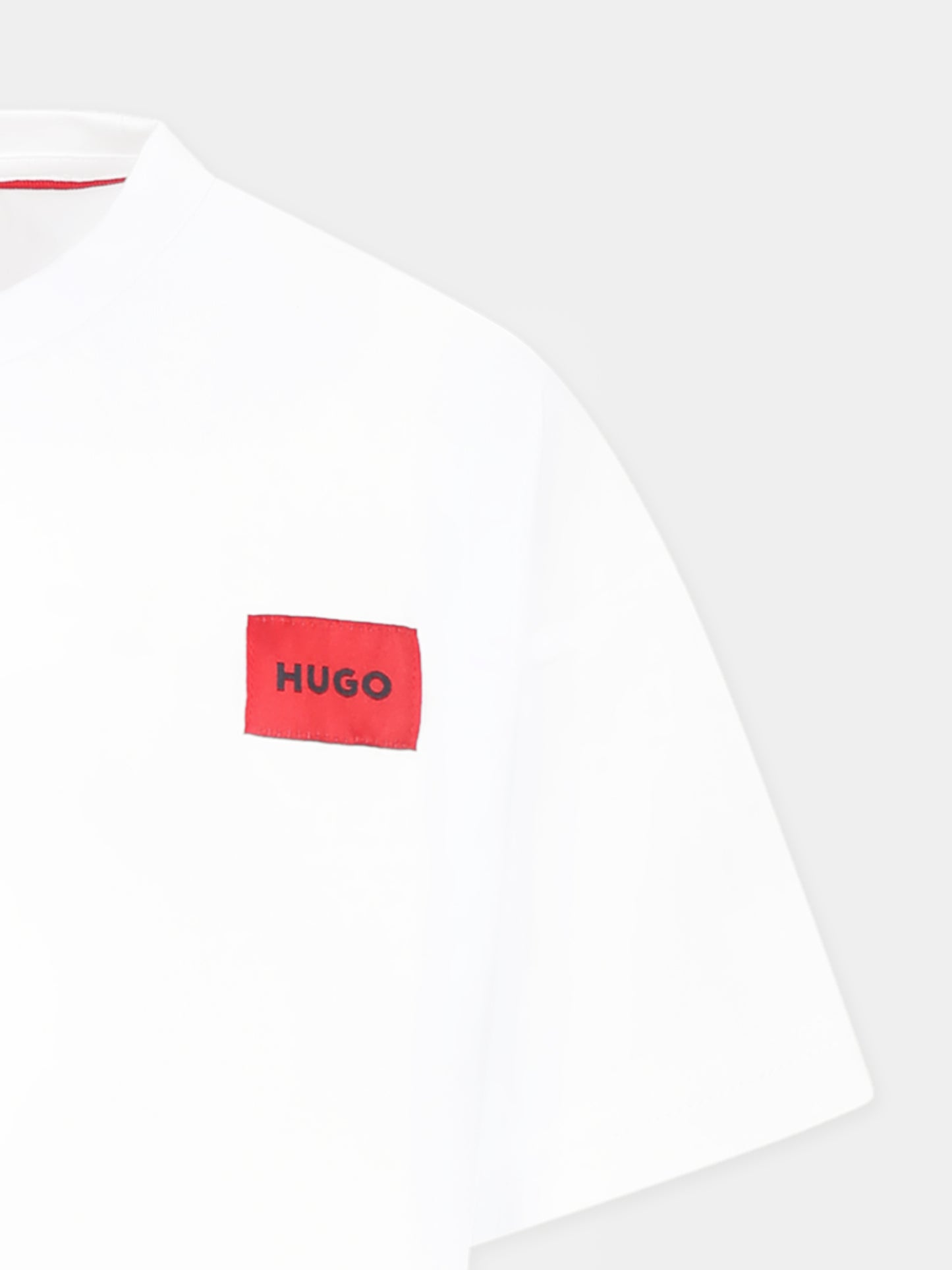 T-shirt bianca per bambino con logo e stampa
