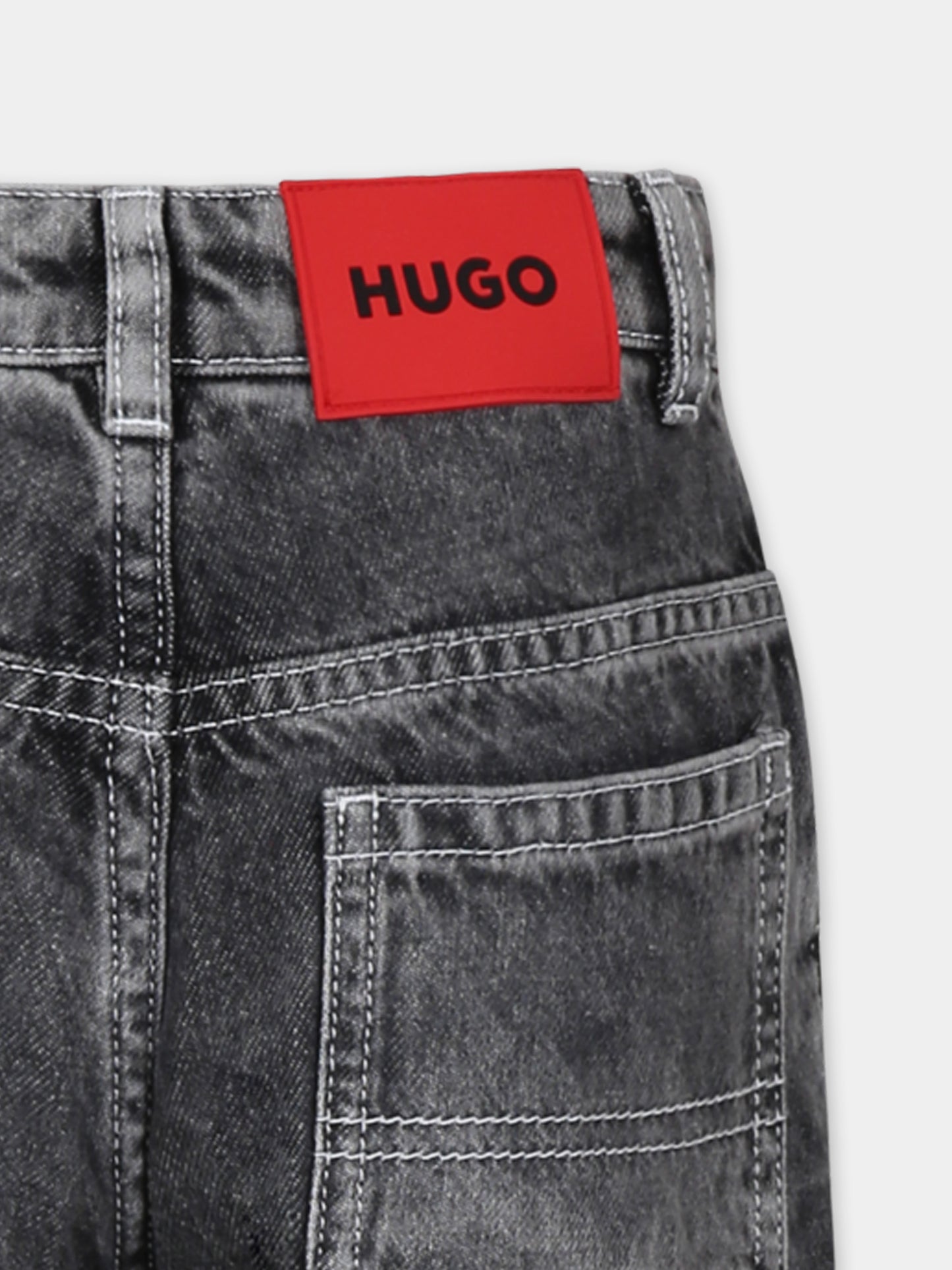 Jeans 446 grigi per bambino con logo,Hugo,G00383 Z21