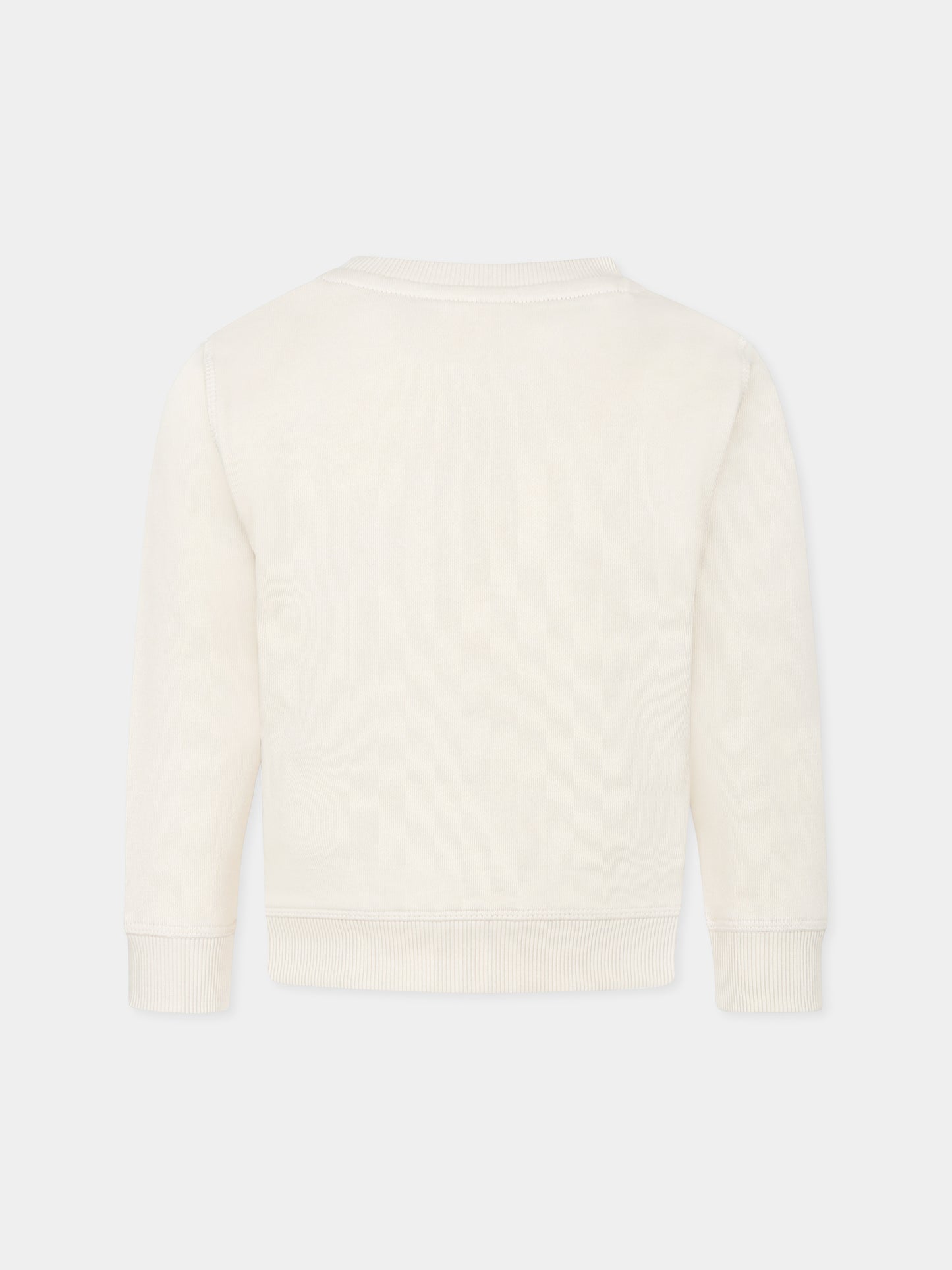 Felpa beige per bambino con logo
