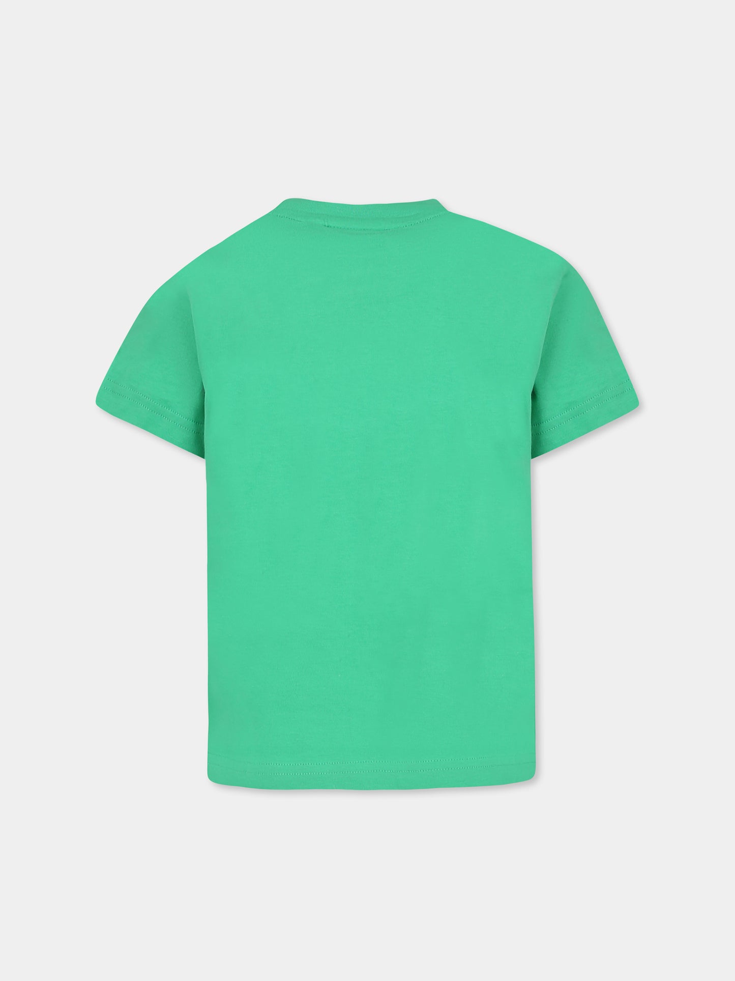 T-shirt verde per bambino con logo