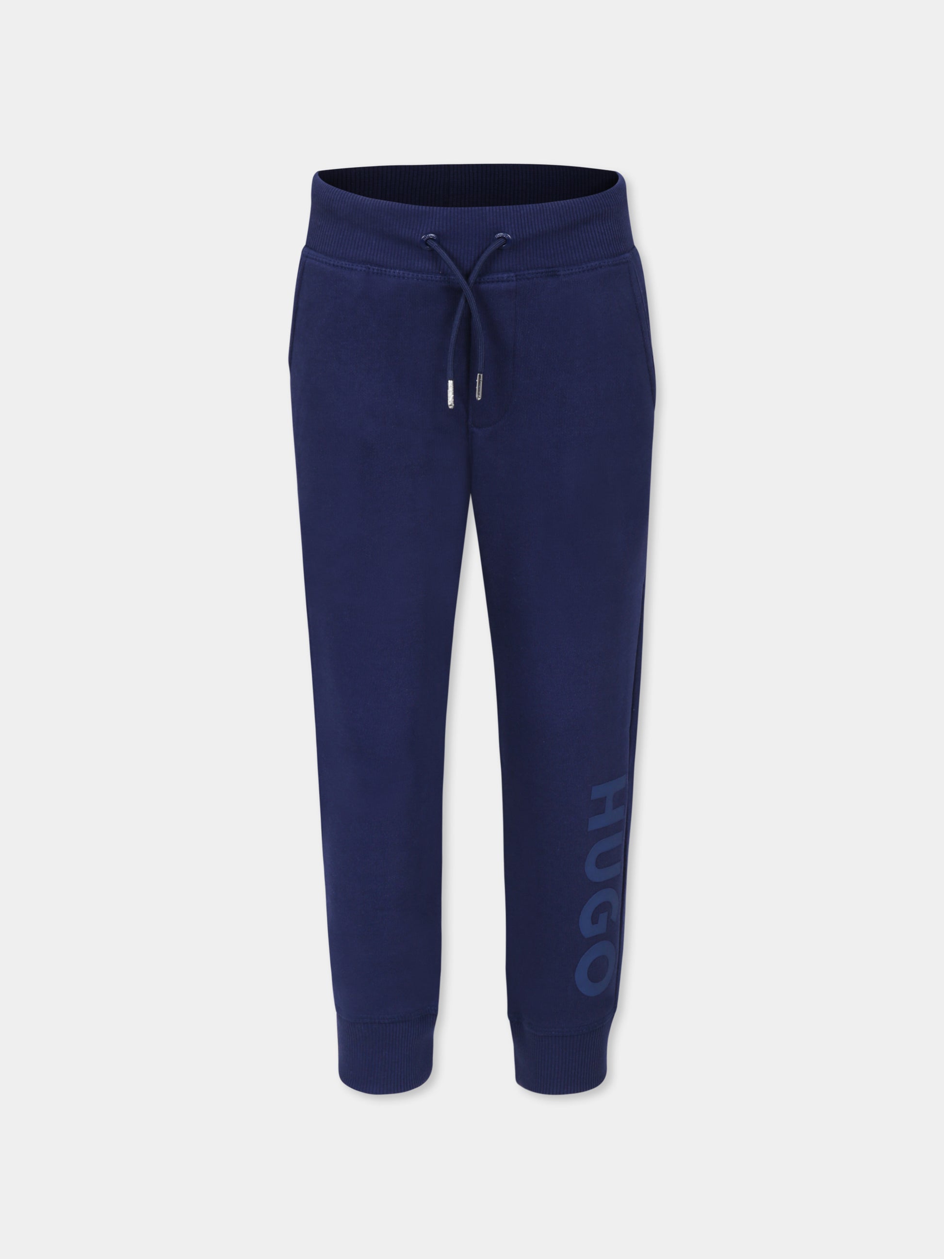 Pantaloni blu per bambino con logo,Hugo,G00362 84N