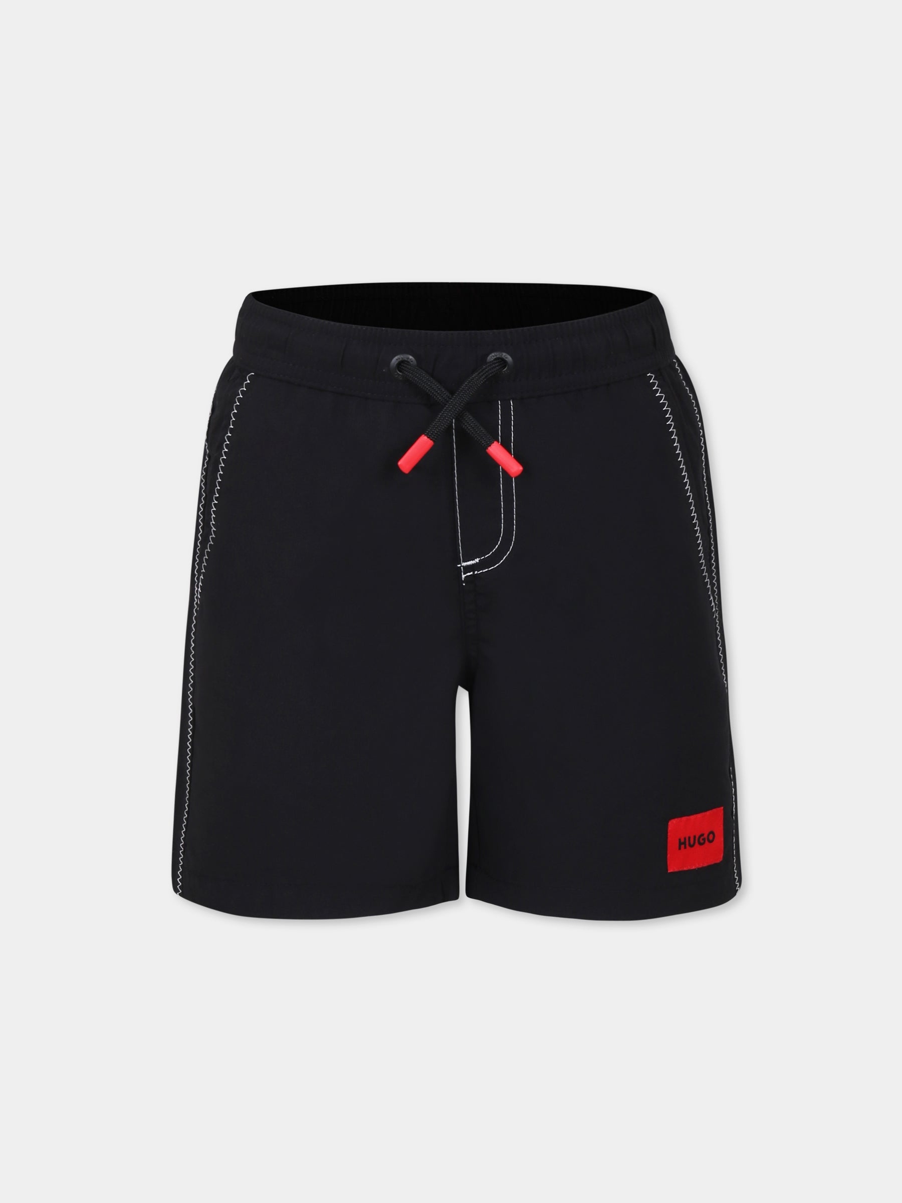 Boxer mare nero per bambino con logo,Hugo,G00331 09B