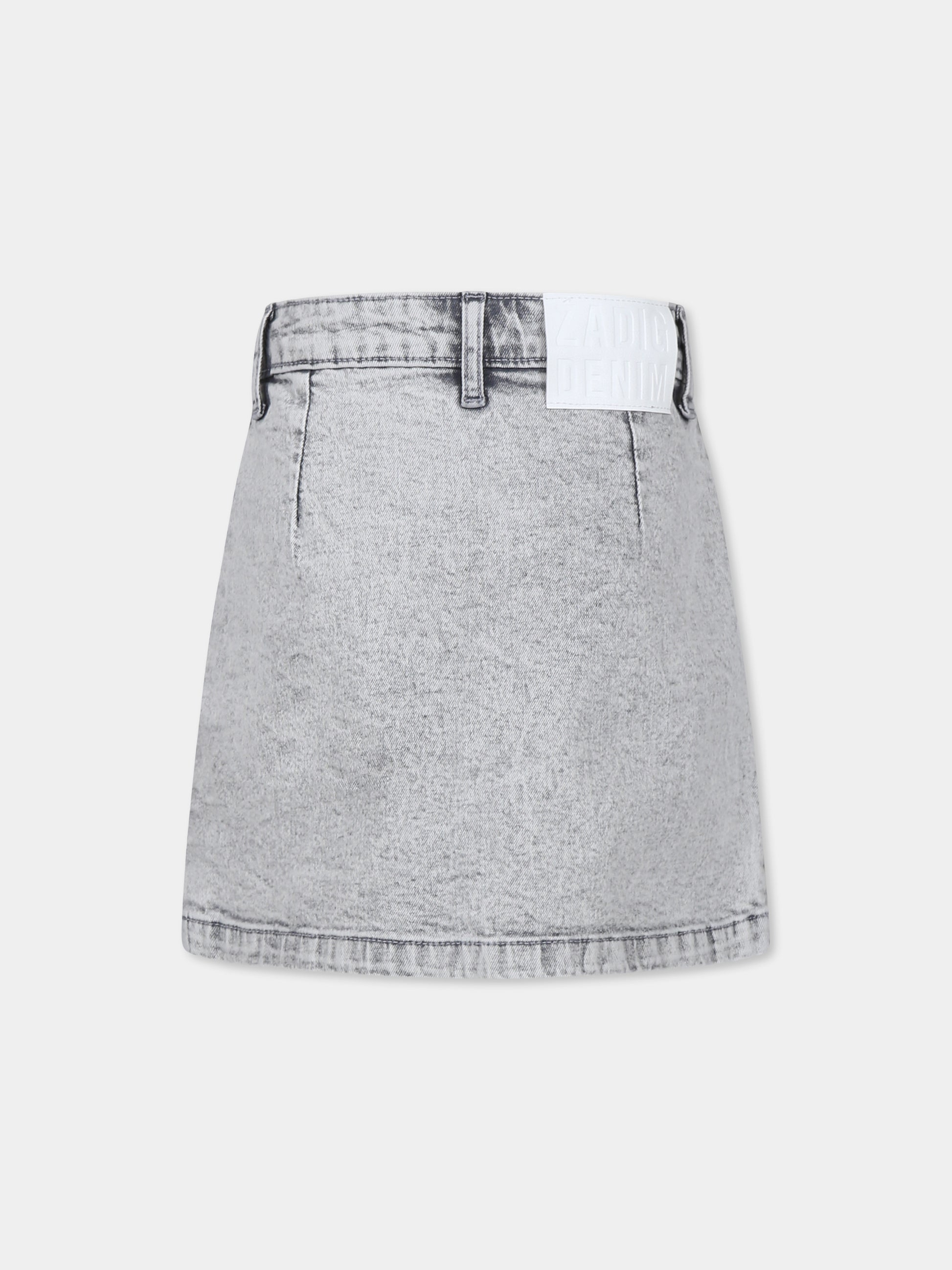 Gonna grigia per bambina con ali e strass,Zadig & Voltaire Kids,X60333 Z20