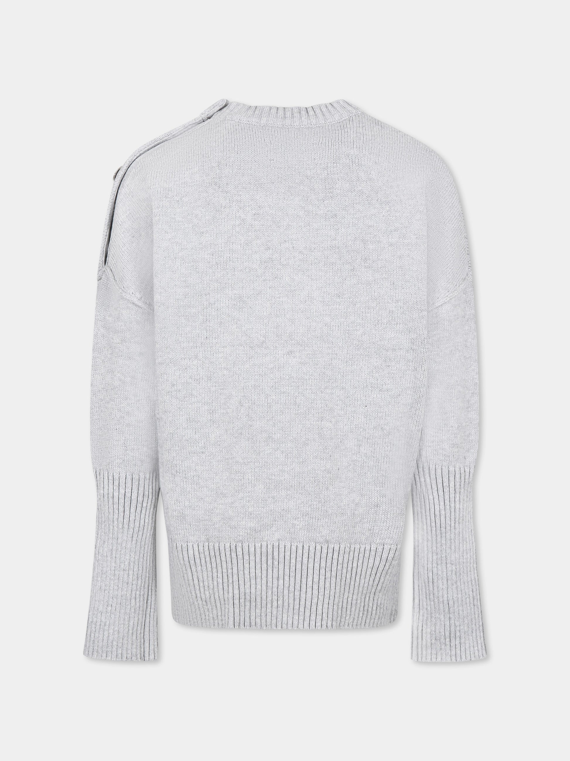 Maglione grigio per bambina con scritta,Zadig & Voltaire Kids,X60328 A07