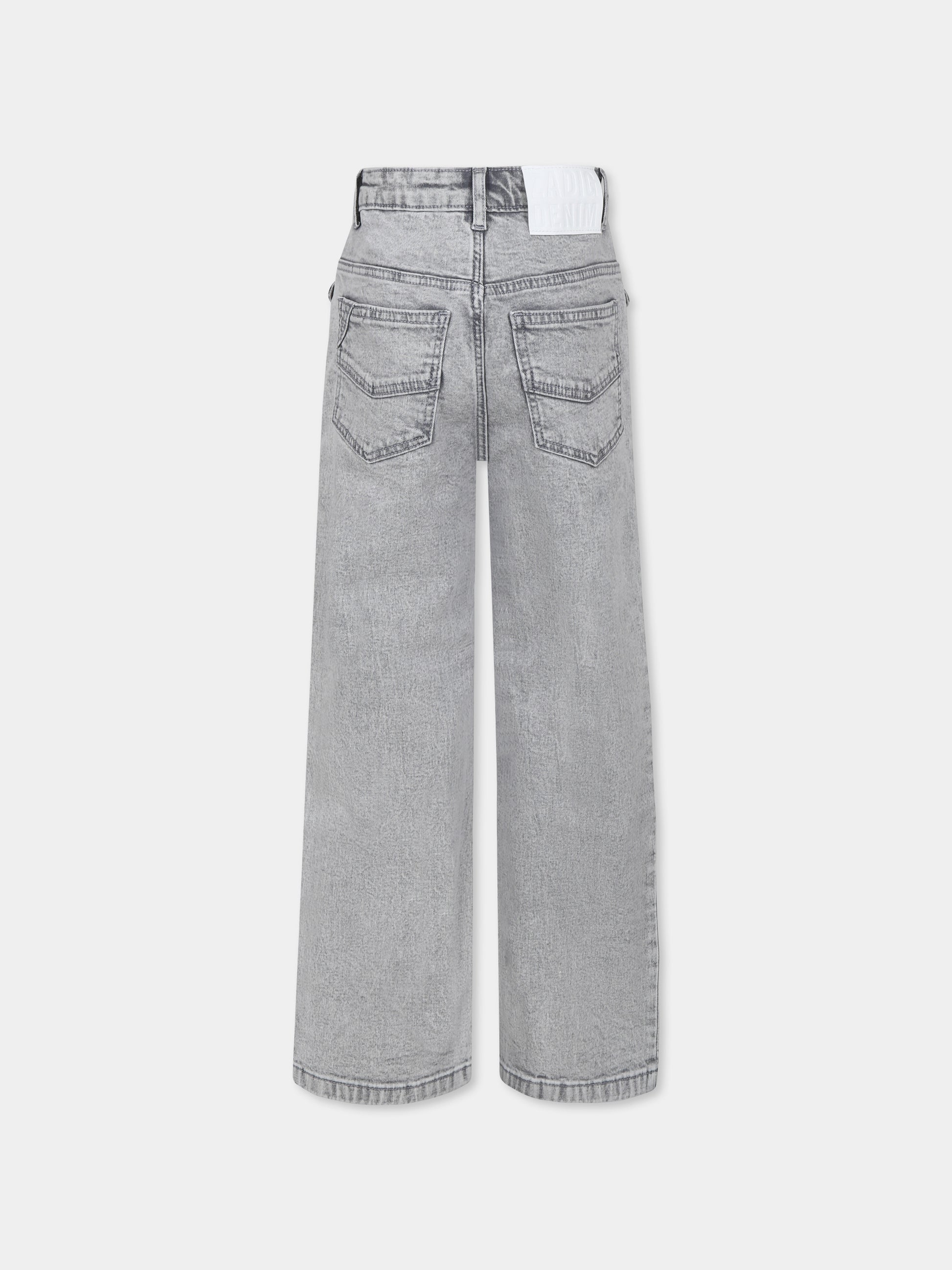Jeans grigi per bambina con strass,Zadig & Voltaire Kids,X60354 Z20