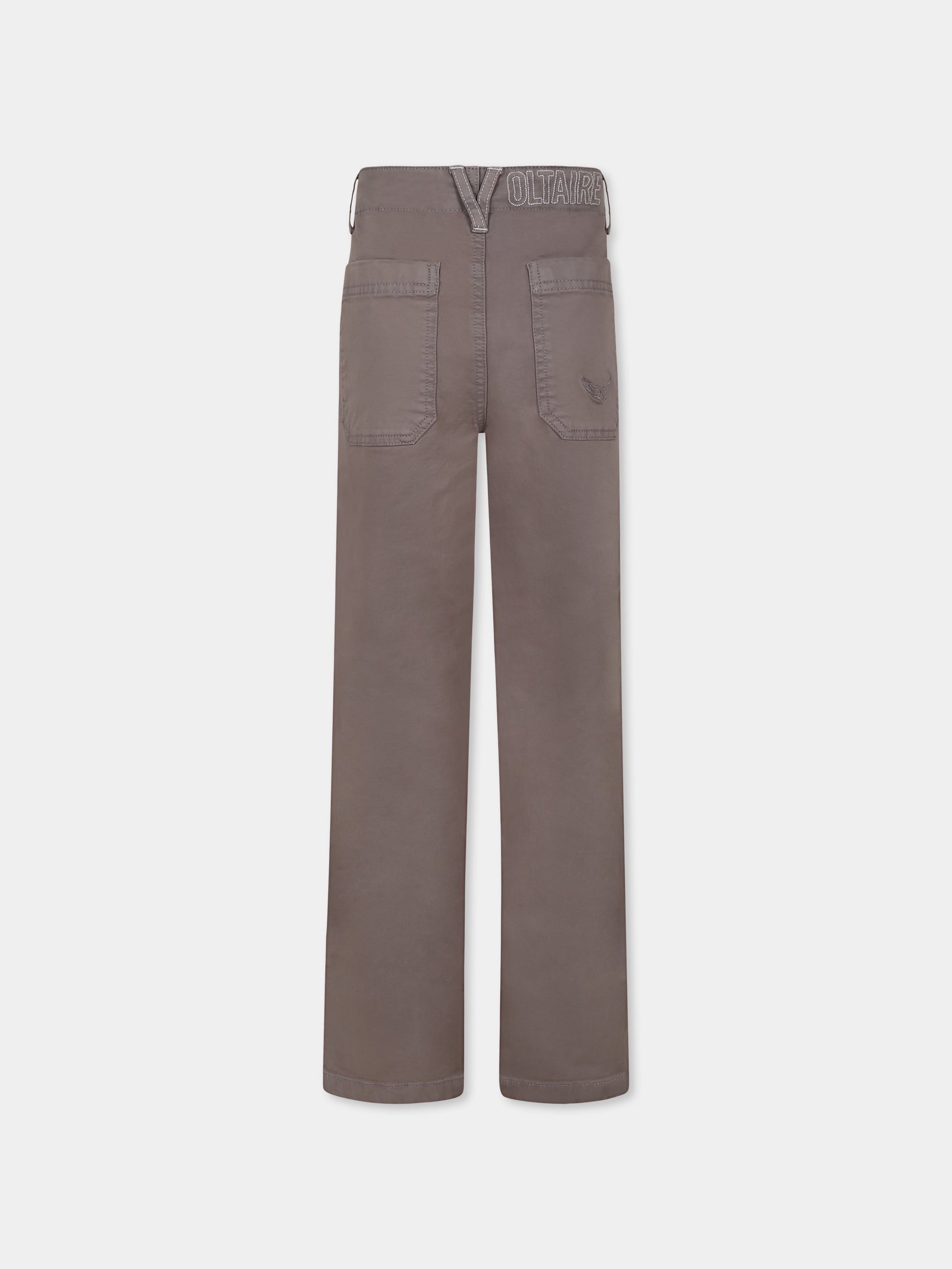 Pantaloni grigi per bambino con logo,Zadig & Voltaire Kids,X60391 079