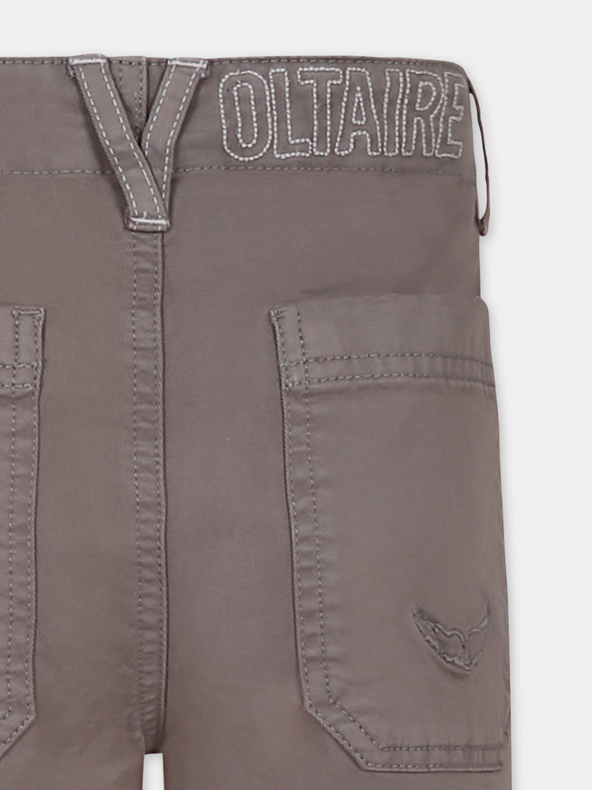 Pantaloni grigi per bambino con logo,Zadig & Voltaire Kids,X60391 079