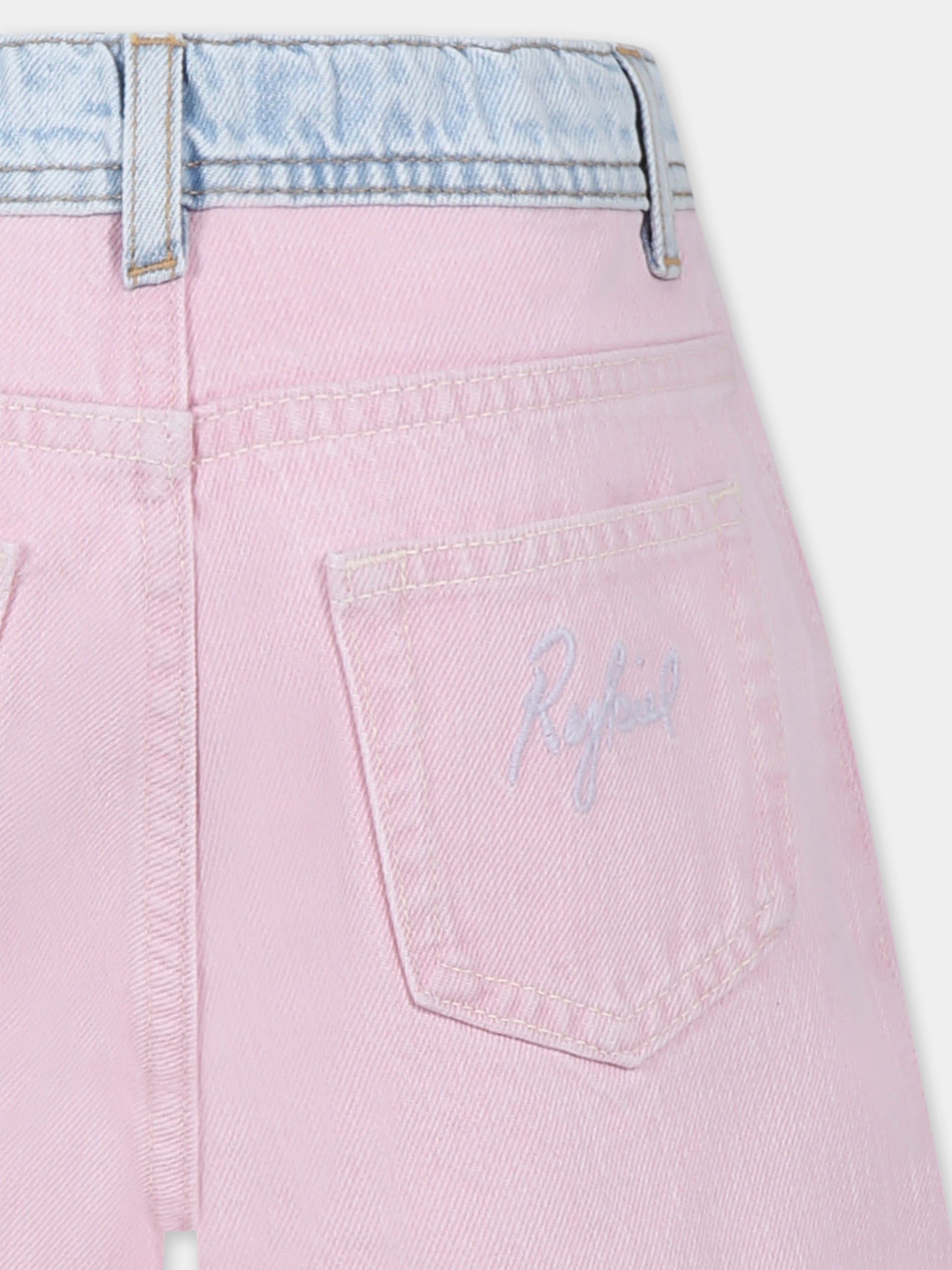 Shorts rosa per bambina con logo e strass,Sonia Rykiel Paris,A00297 45B