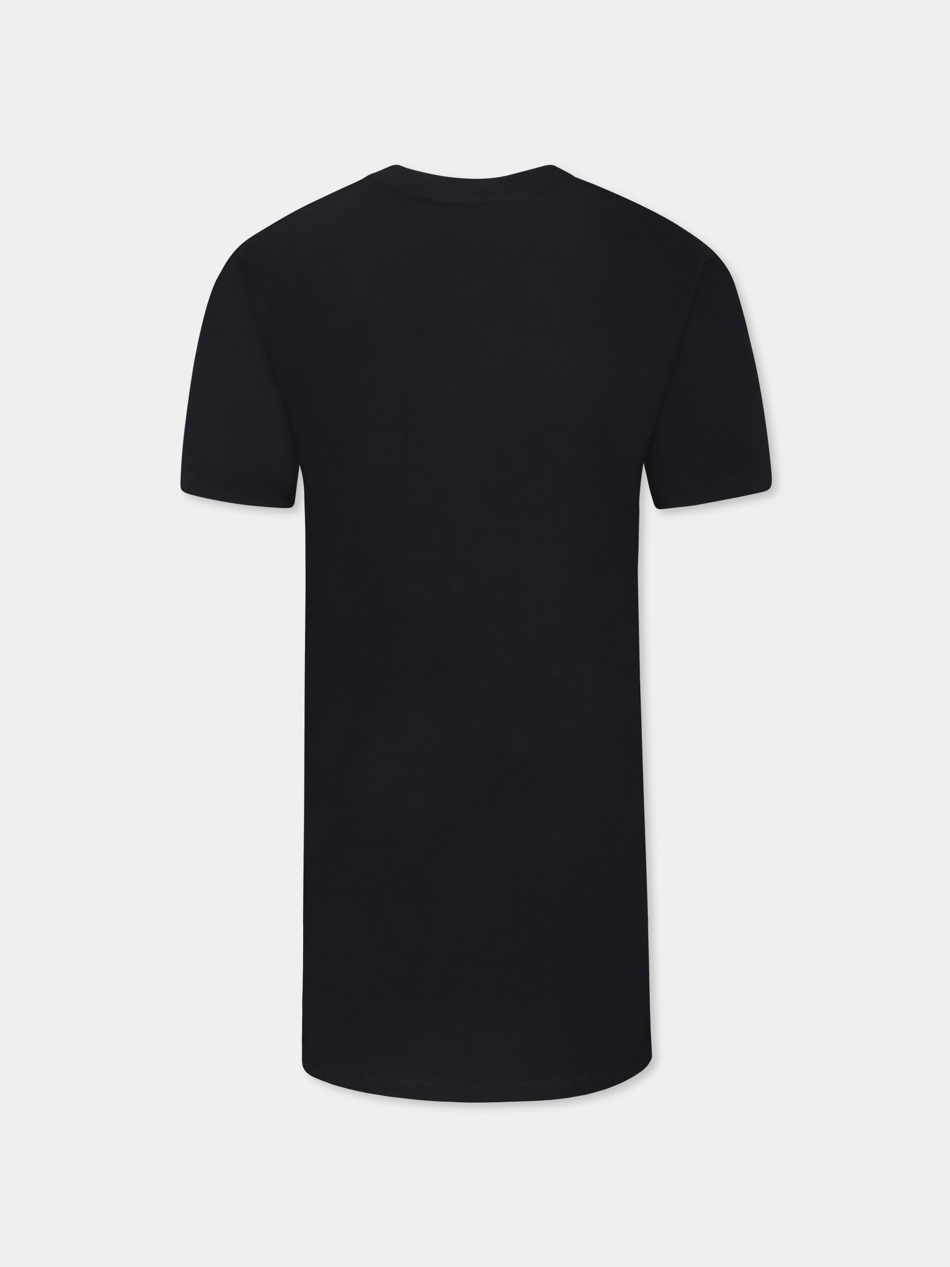 Vestito nero per bambina con logo e strass,Sonia Rykiel Paris,A00269 09B