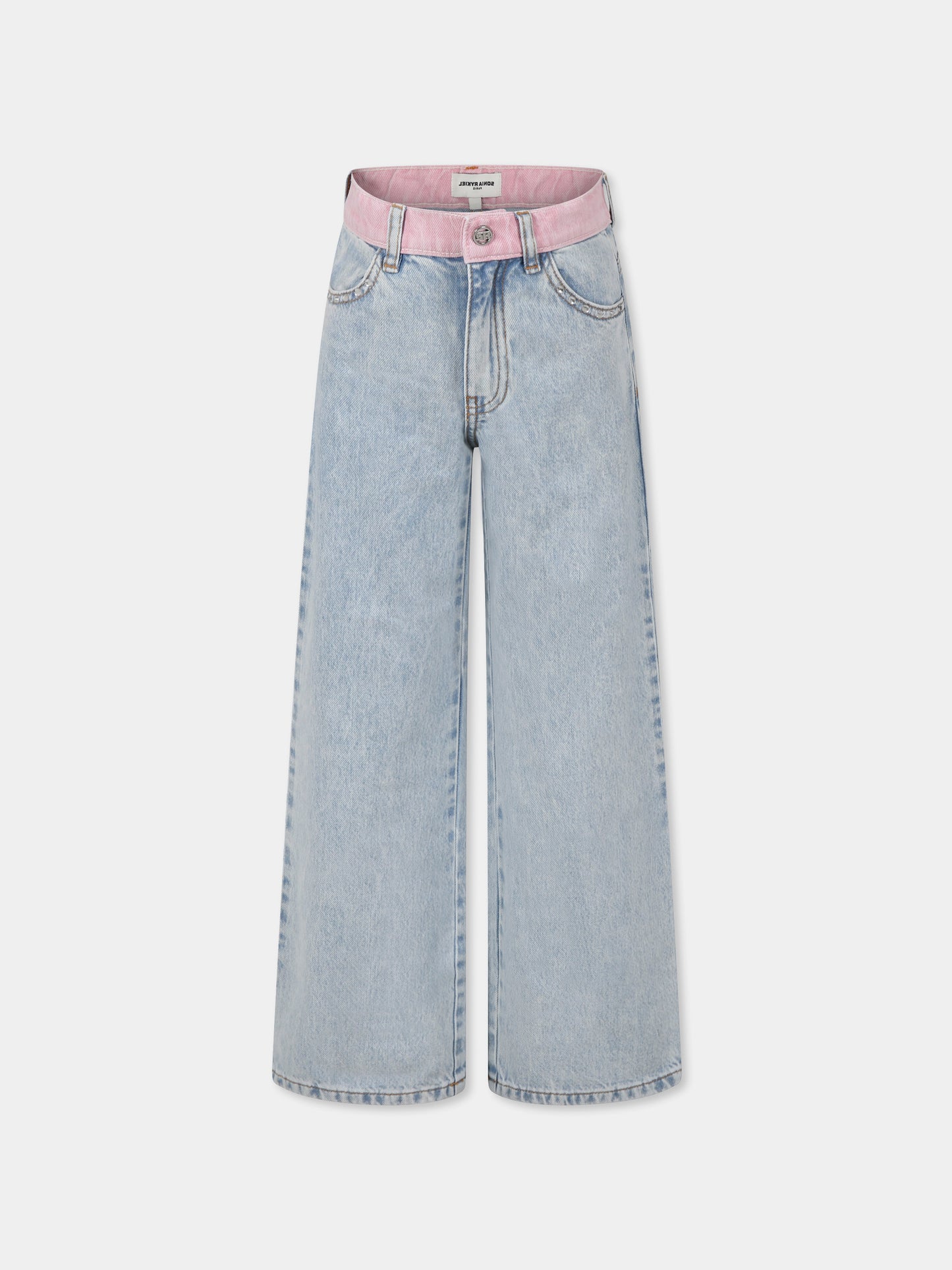 Jeans denim per bambina con logo,Sonia Rykiel Paris,A00286 Z04