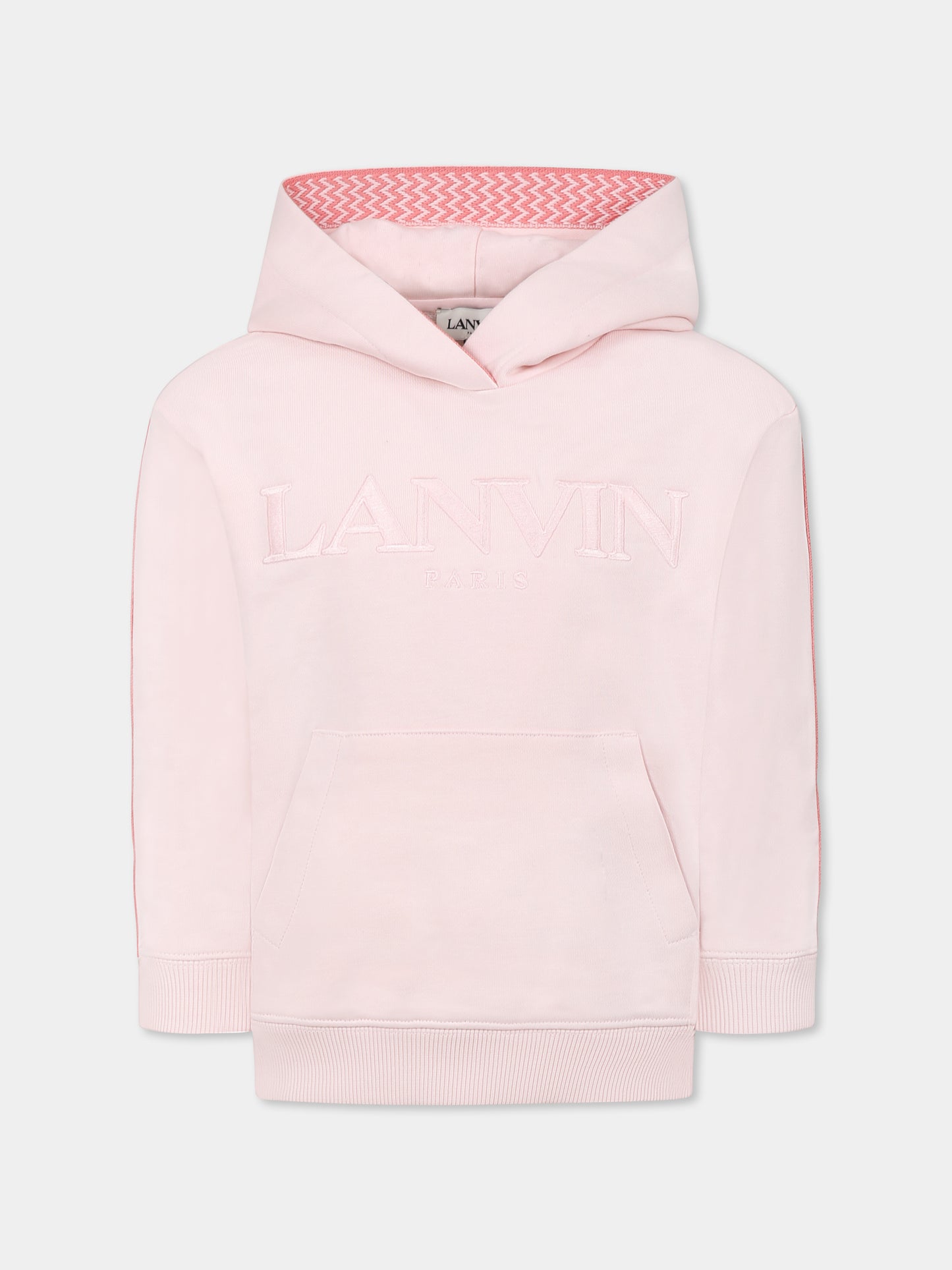 Felpa rosa per bambina con logo