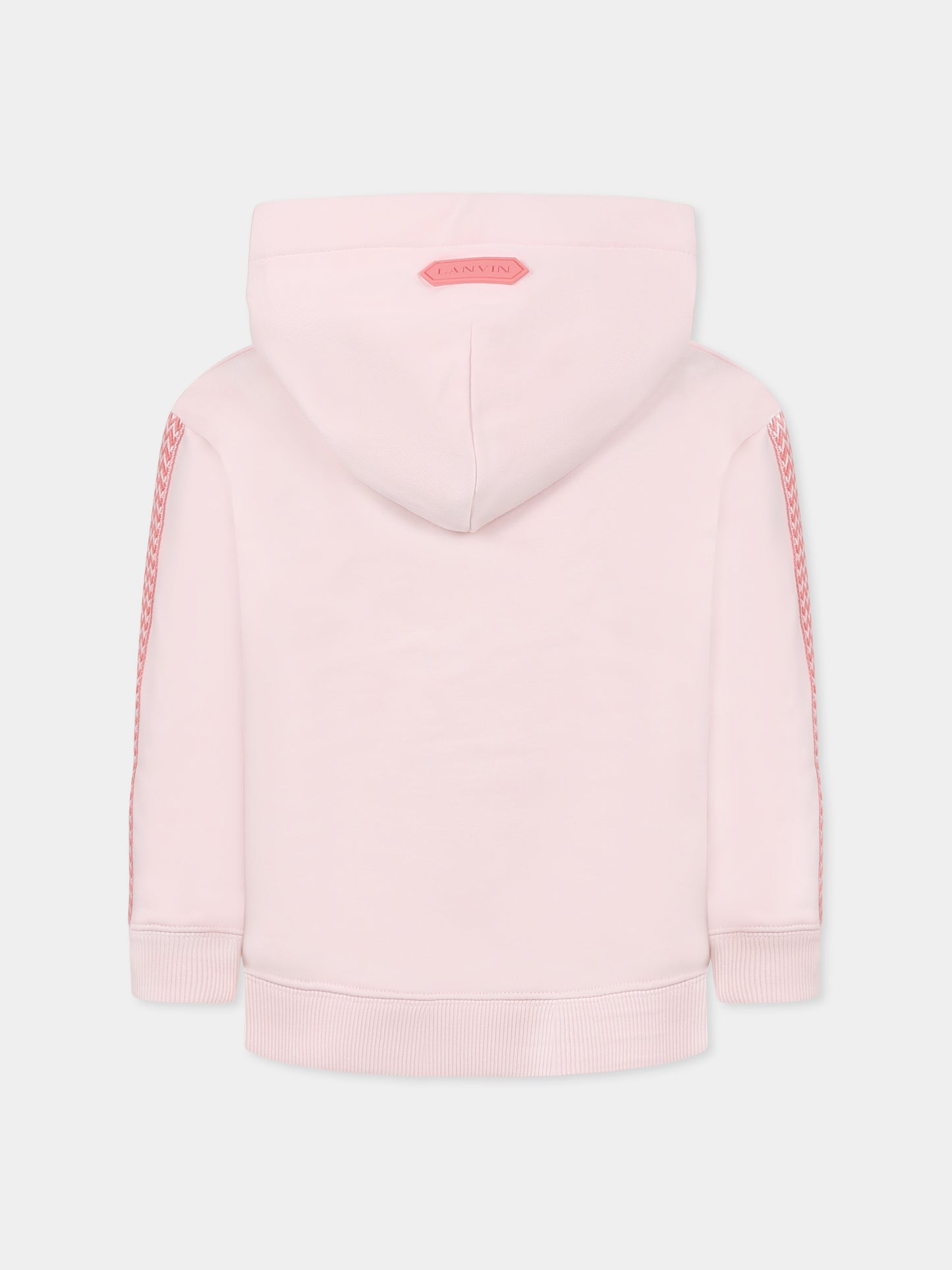 Felpa rosa per bambina con logo