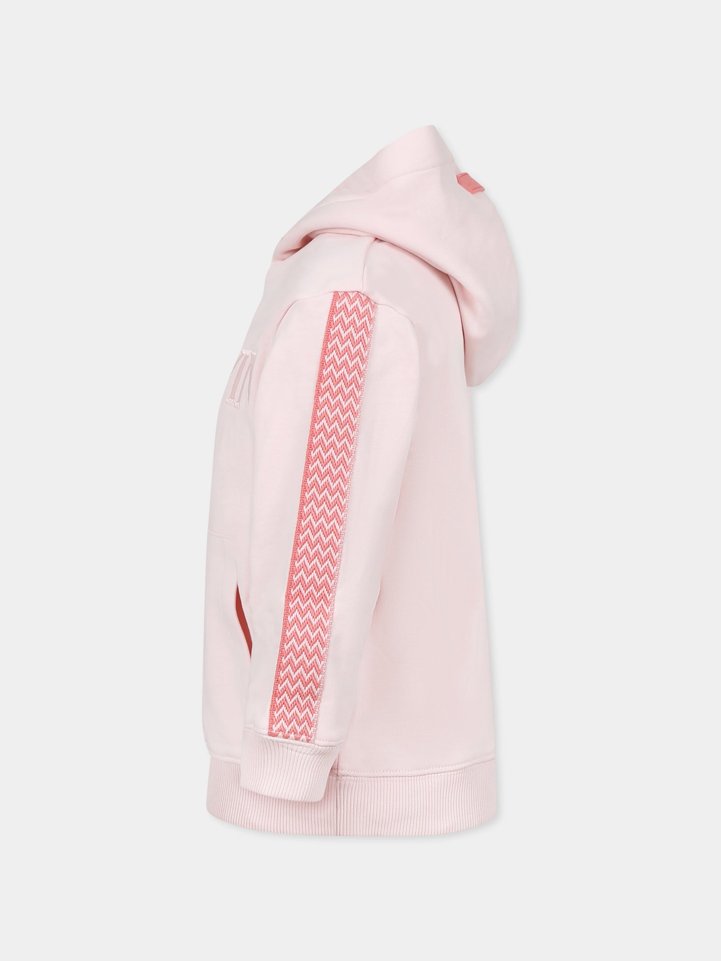Felpa rosa per bambina con logo