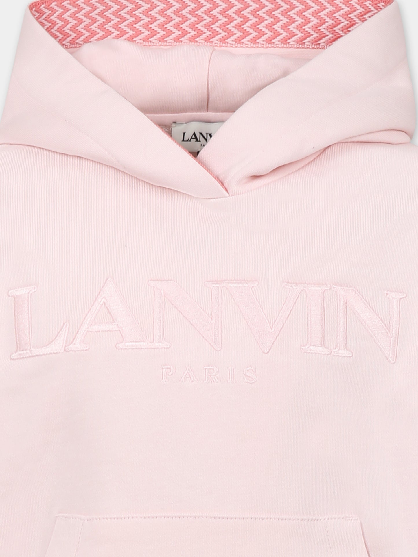 Felpa rosa per bambina con logo
